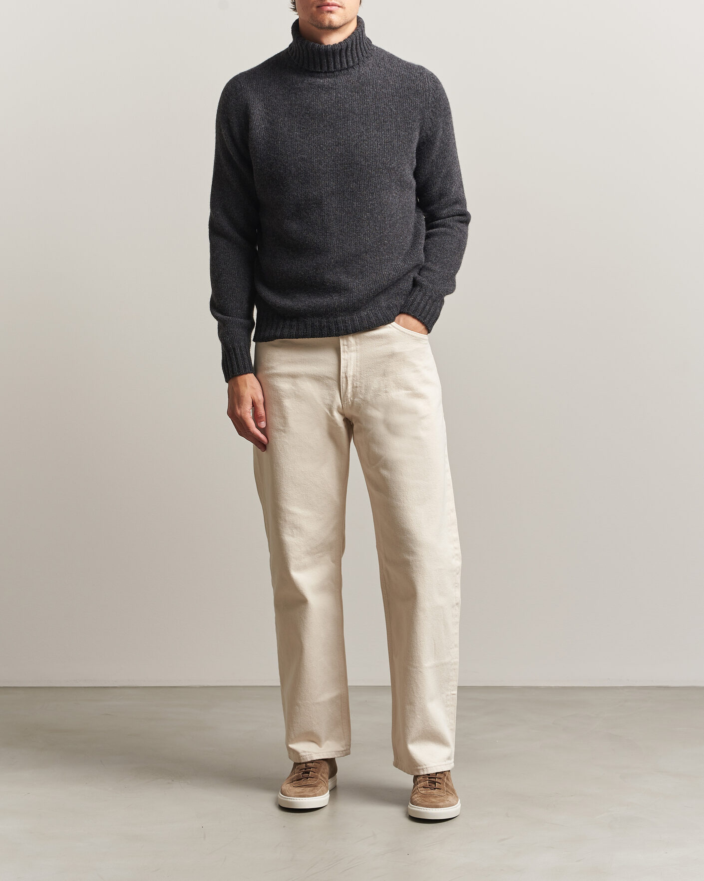 Hombres | Jerséis y prendas de punto | Fedeli | Wool/Cashmere Rollneck Anthracite