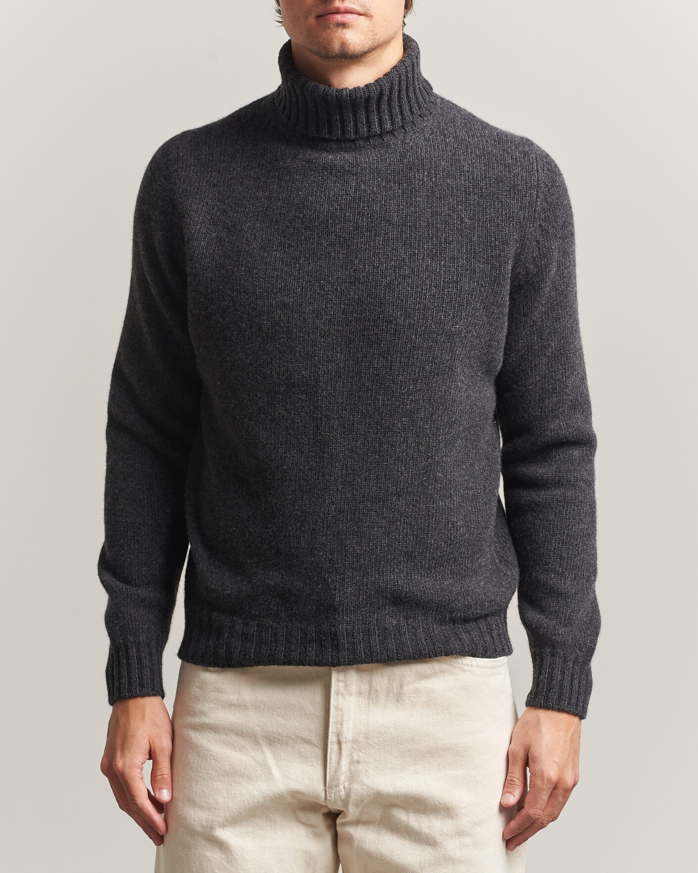 Hombres | Jerséis y prendas de punto | Fedeli | Wool/Cashmere Rollneck Anthracite