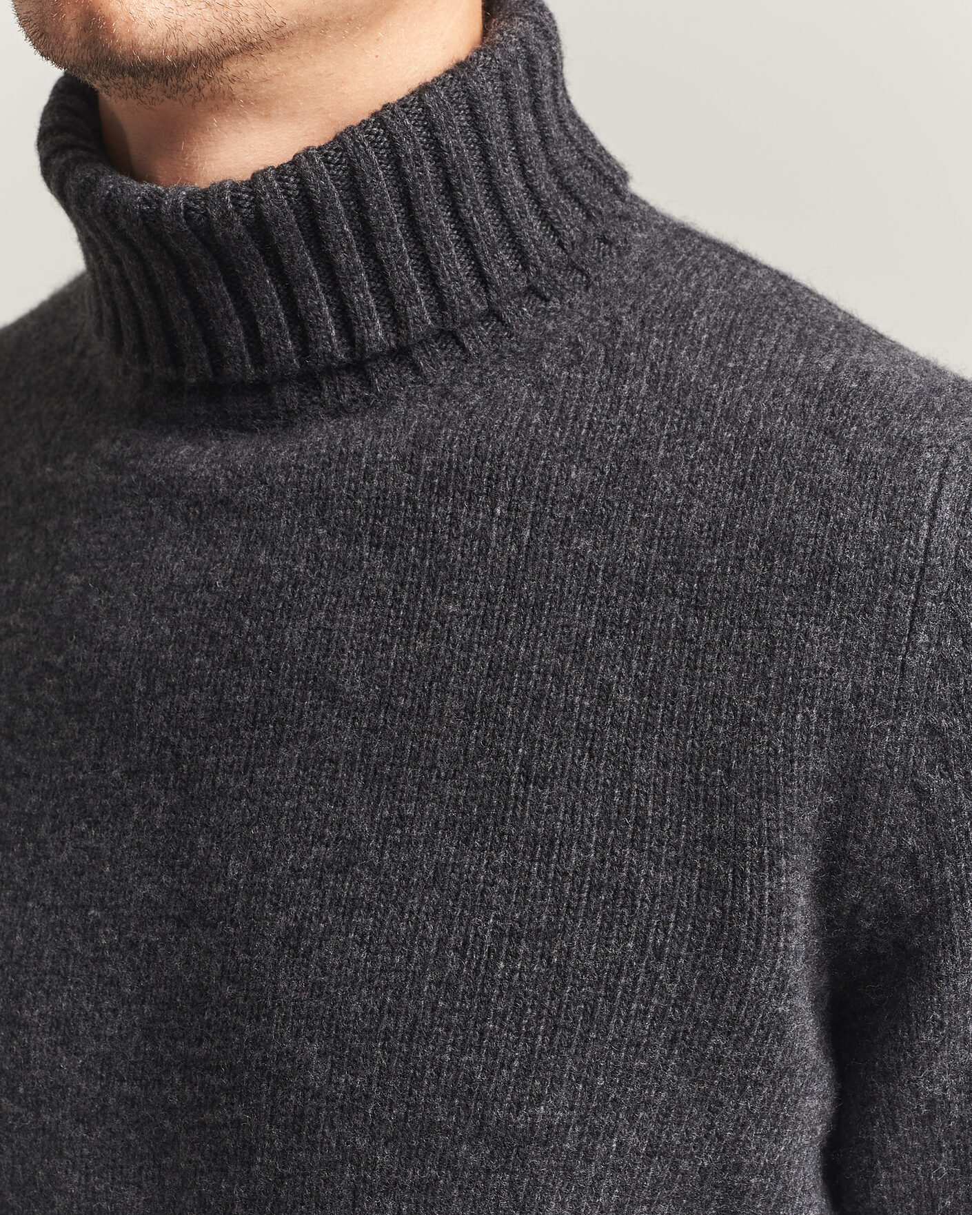 Hombres | Jerséis y prendas de punto | Fedeli | Wool/Cashmere Rollneck Anthracite