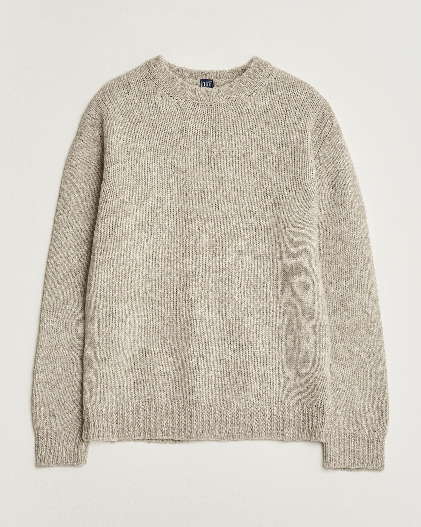 Hombres | Jerséis y prendas de punto | Fedeli | Yak Blend Sweater Beige Melange