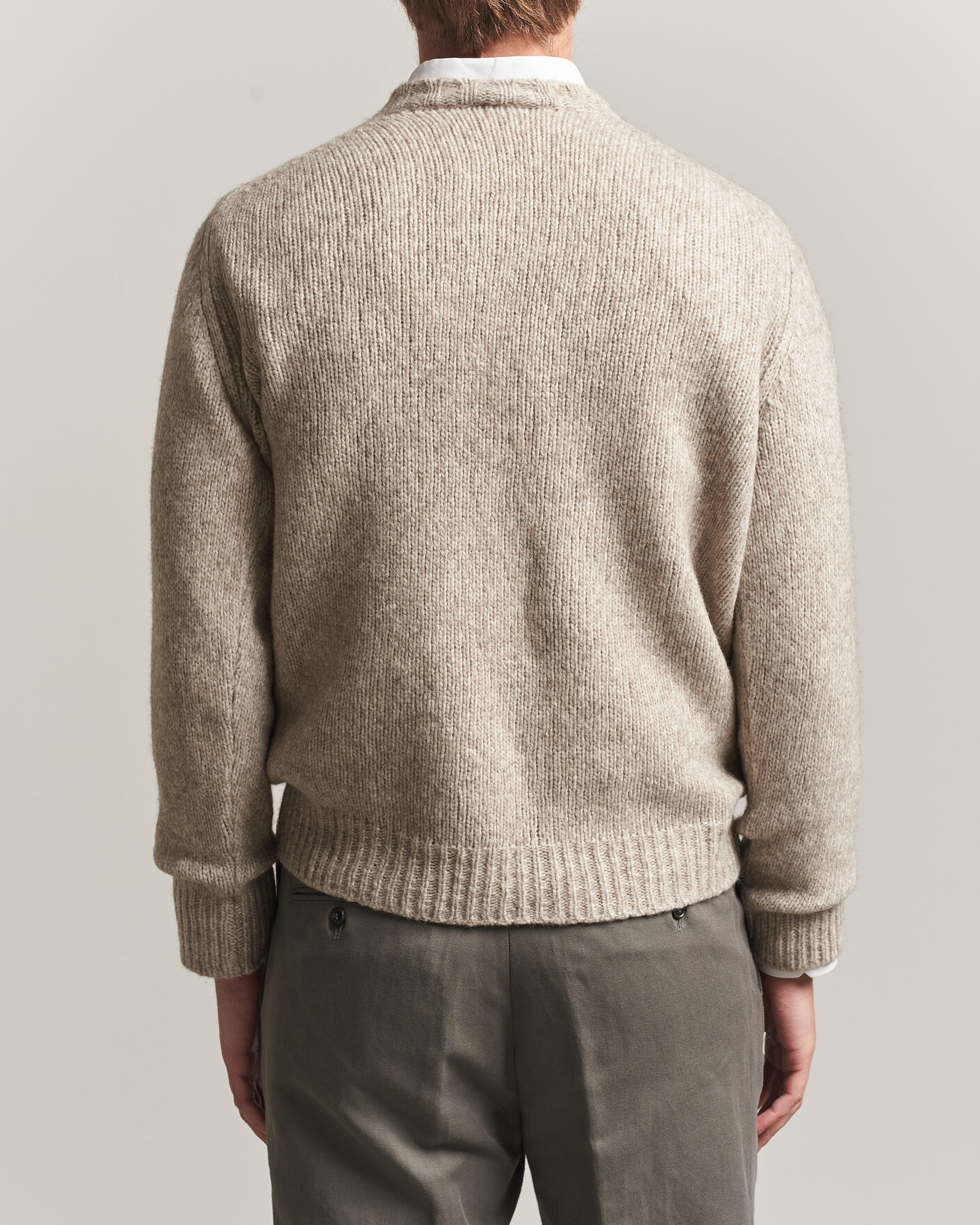 Hombres | Jerséis y prendas de punto | Fedeli | Yak Blend Sweater Beige Melange
