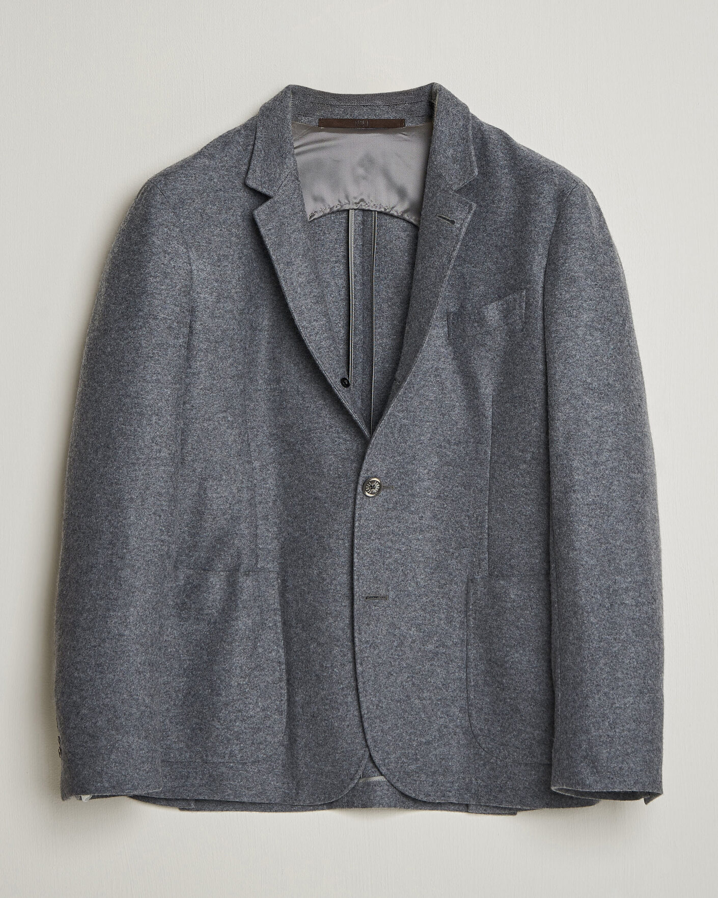 Hombres | Blazers | Fedeli | Cashmere Flannel Jacket Grey Melange