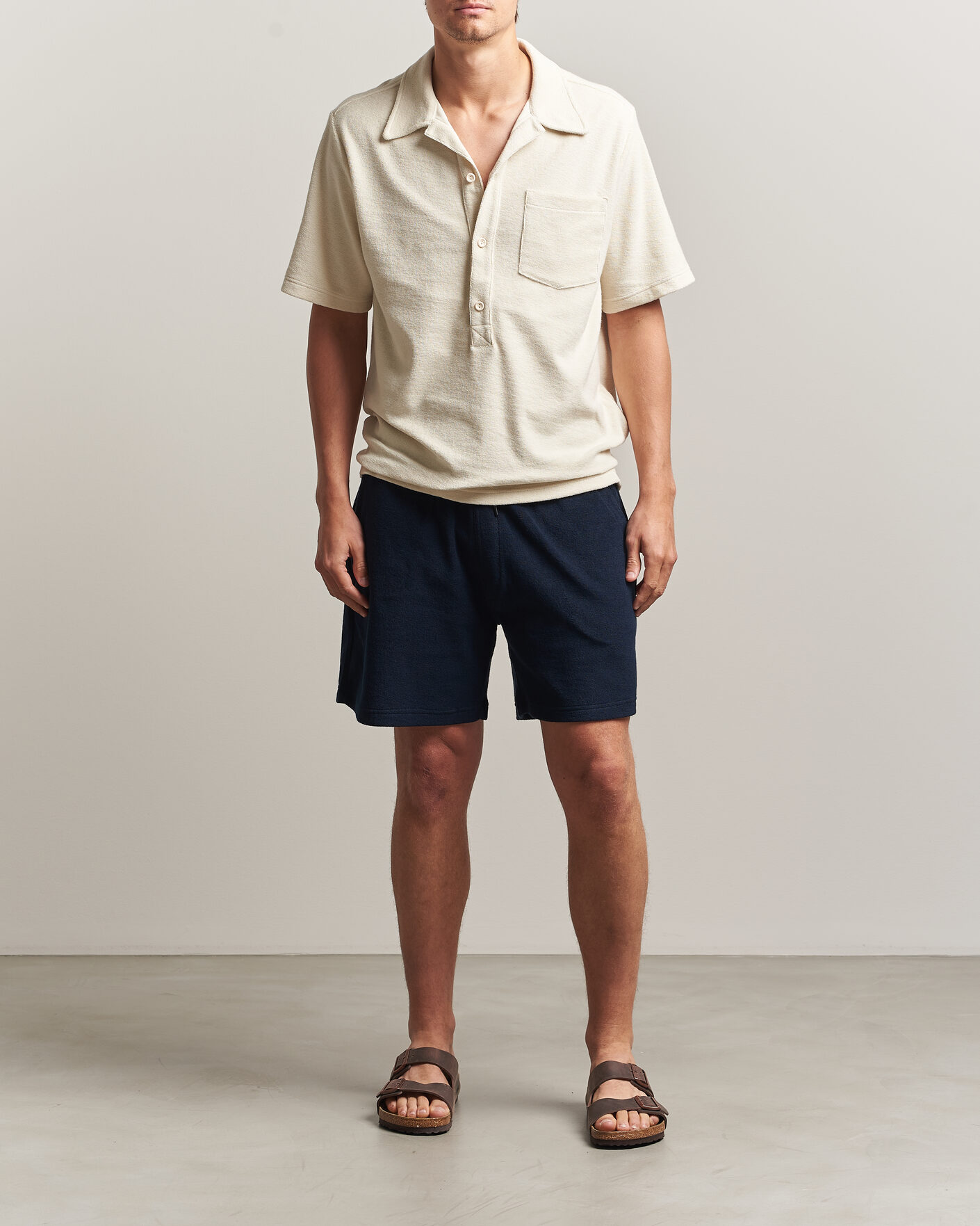 Hombres | Polos | OAS | Novo Regular Fit Terry Polo Ecru