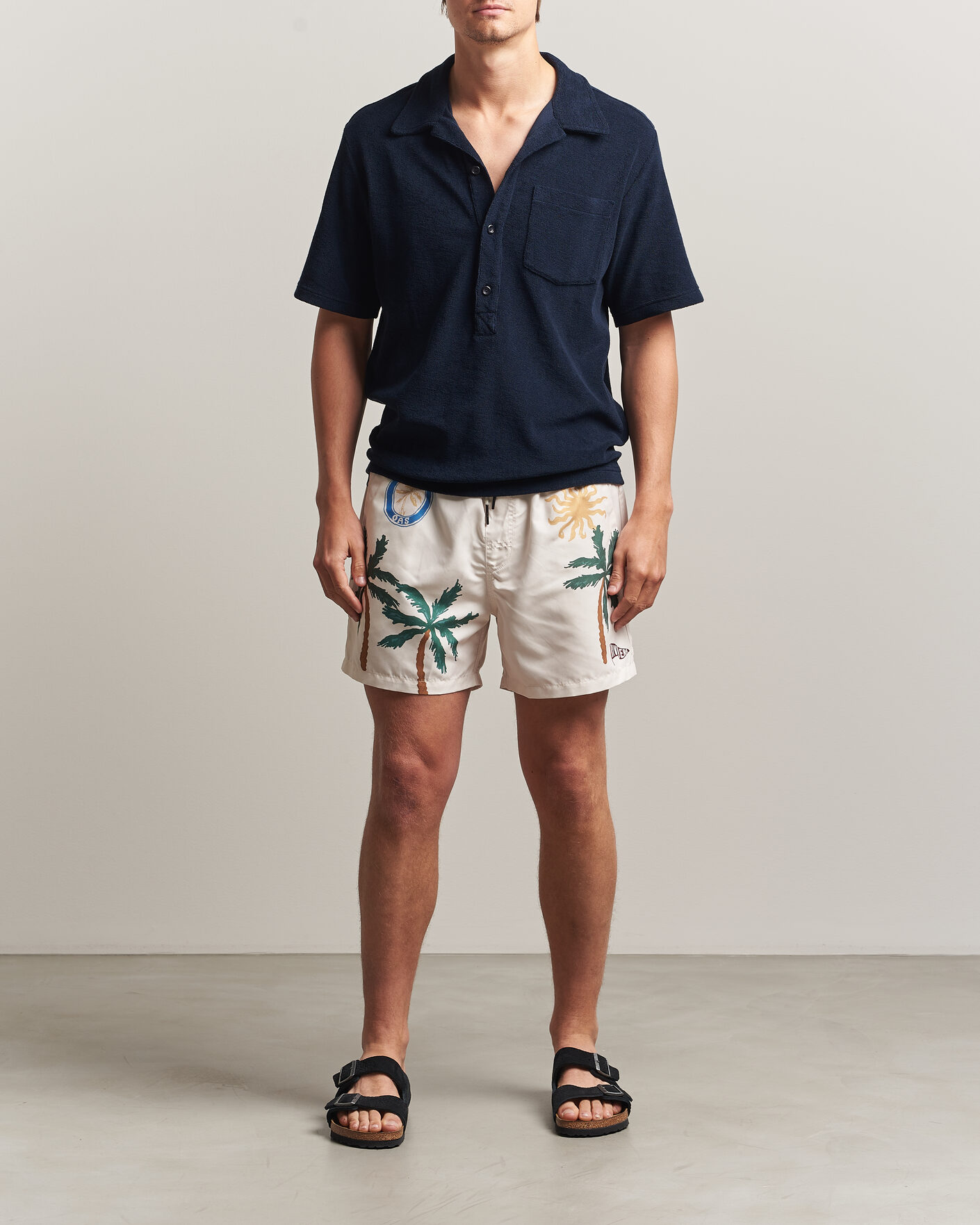 Hombres | Polos | OAS | Novo Regular Fit Terry Polo Dark Blue