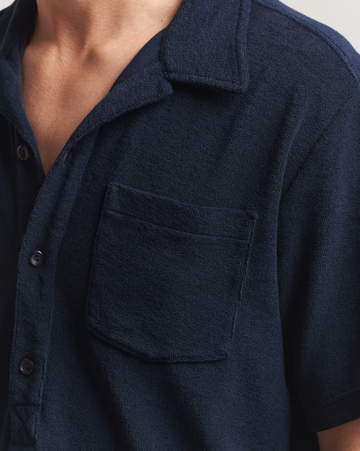 Hombres | Polos | OAS | Novo Regular Fit Terry Polo Dark Blue
