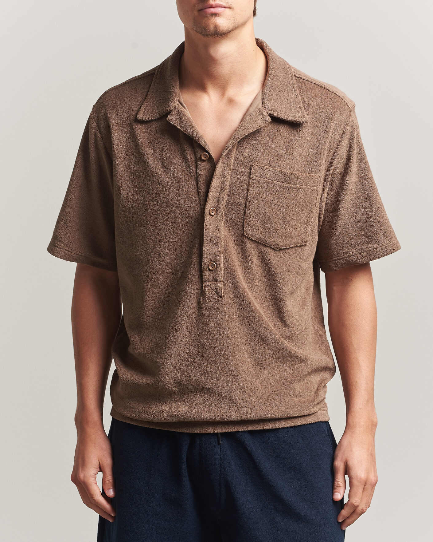 Hombres | Polos | OAS | Novo Regular Fit Terry Polo Brown