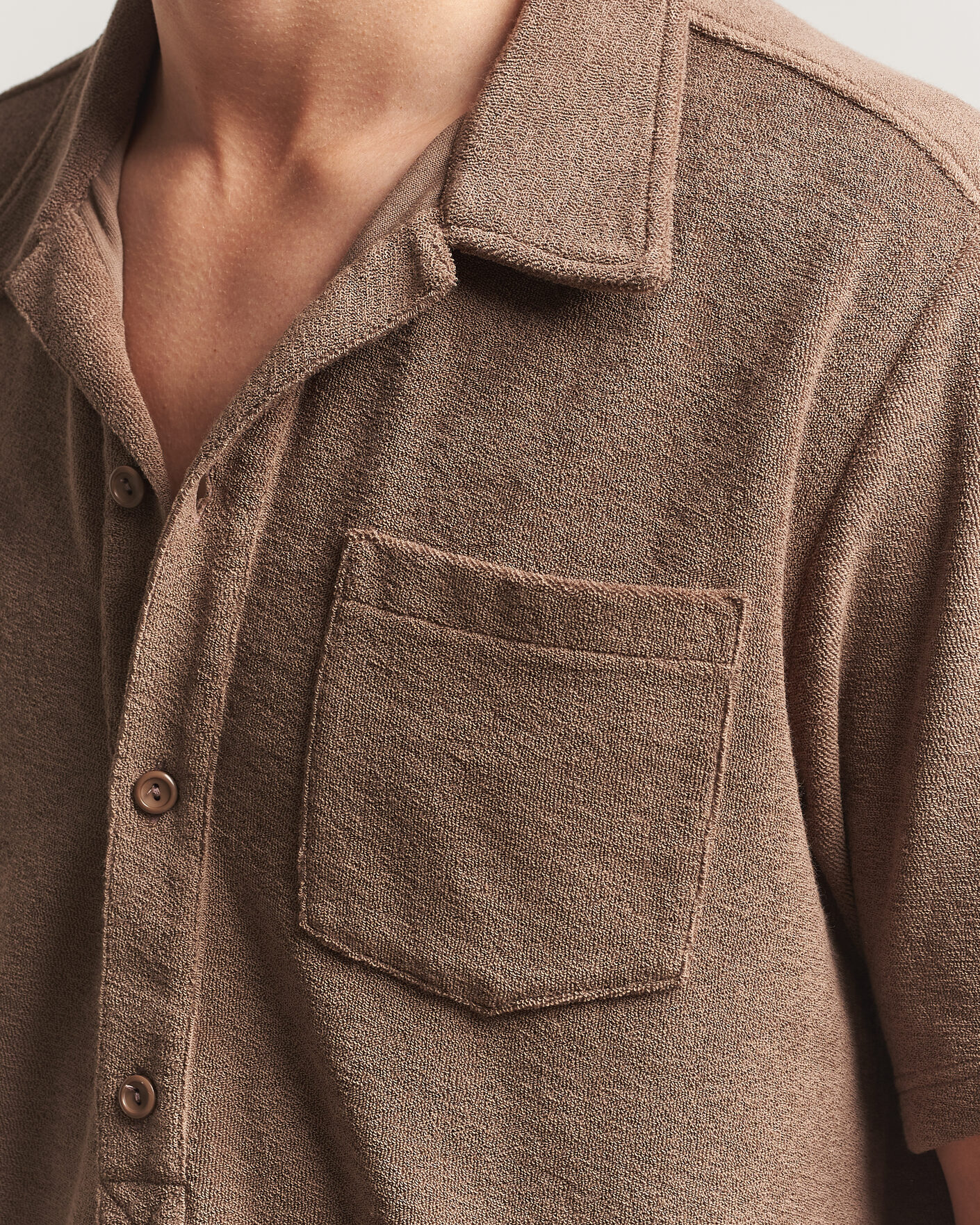 Hombres | Polos | OAS | Novo Regular Fit Terry Polo Brown