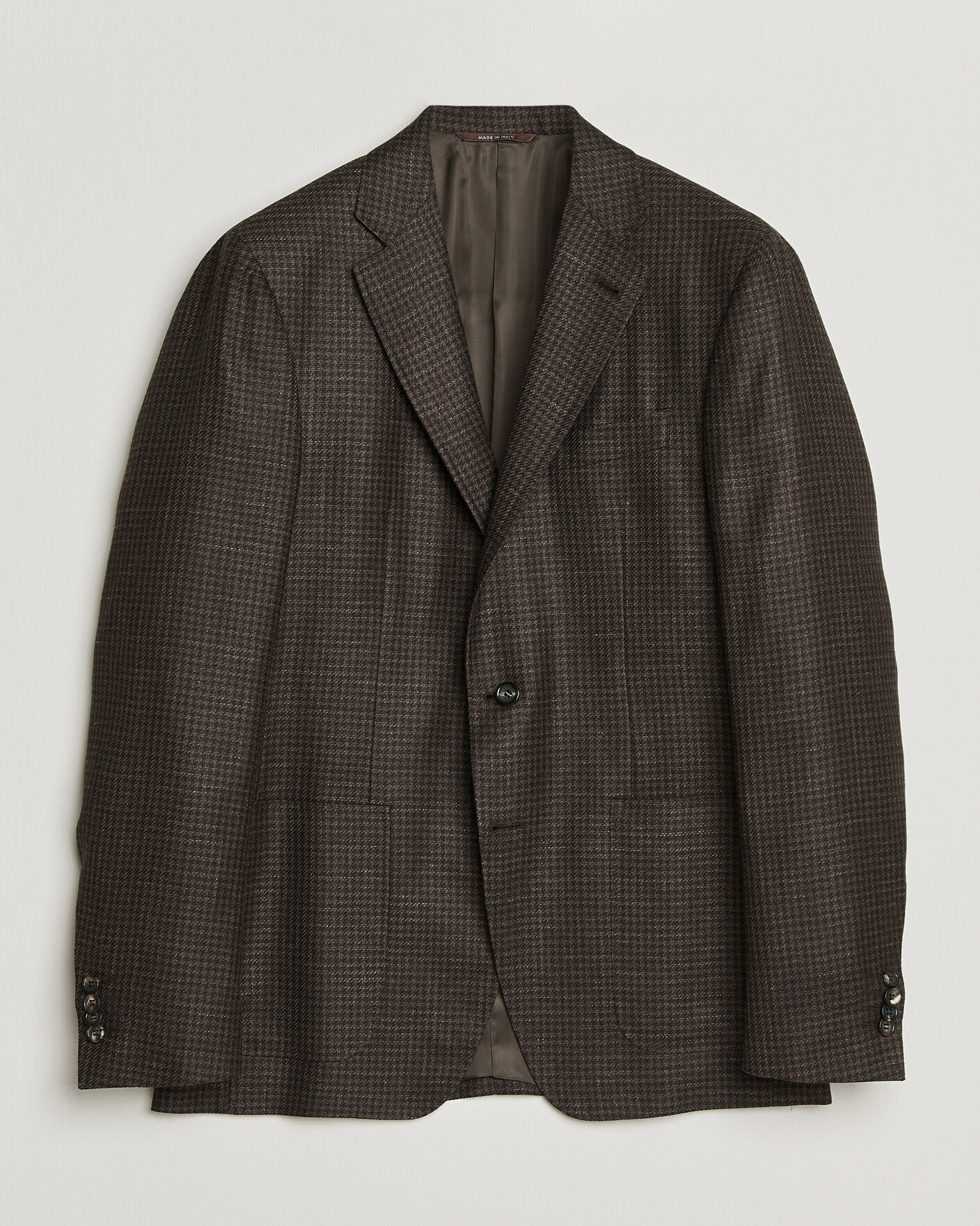 Hombres | Blazers | Canali | Kei Houndstooth Flannel Blazer Dark Brown
