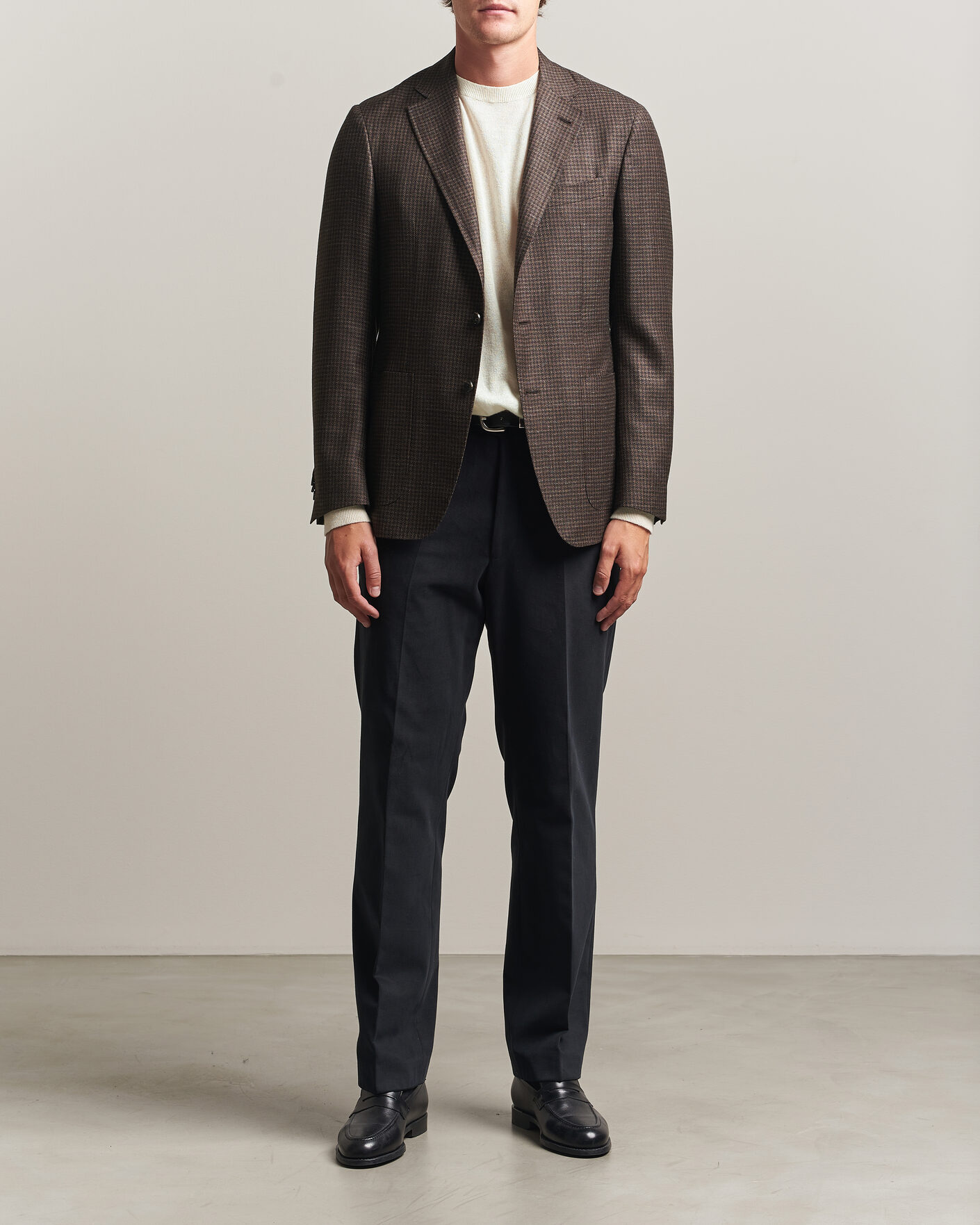 Hombres | Blazers | Canali | Kei Houndstooth Flannel Blazer Dark Brown