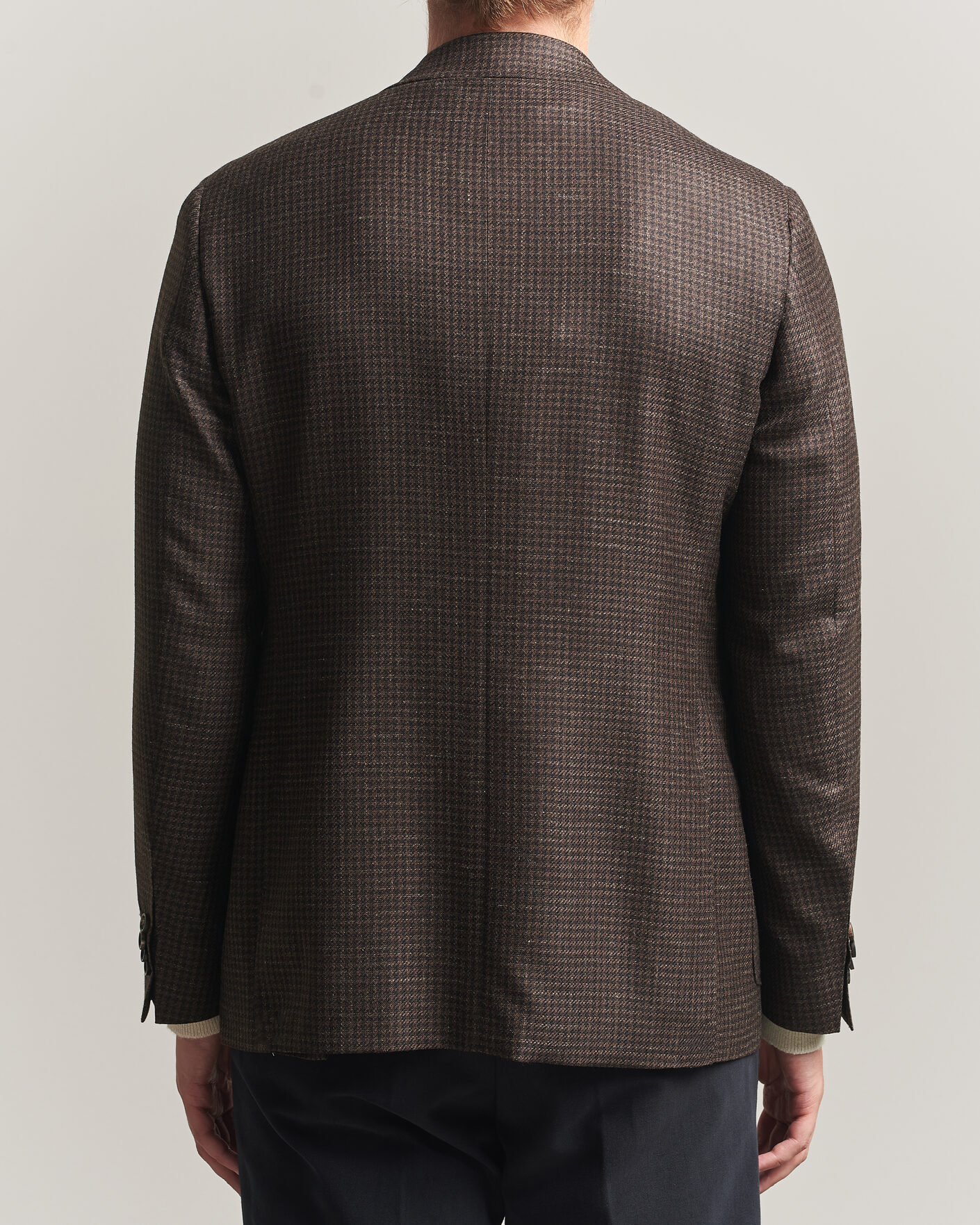 Hombres | Blazers | Canali | Kei Houndstooth Flannel Blazer Dark Brown