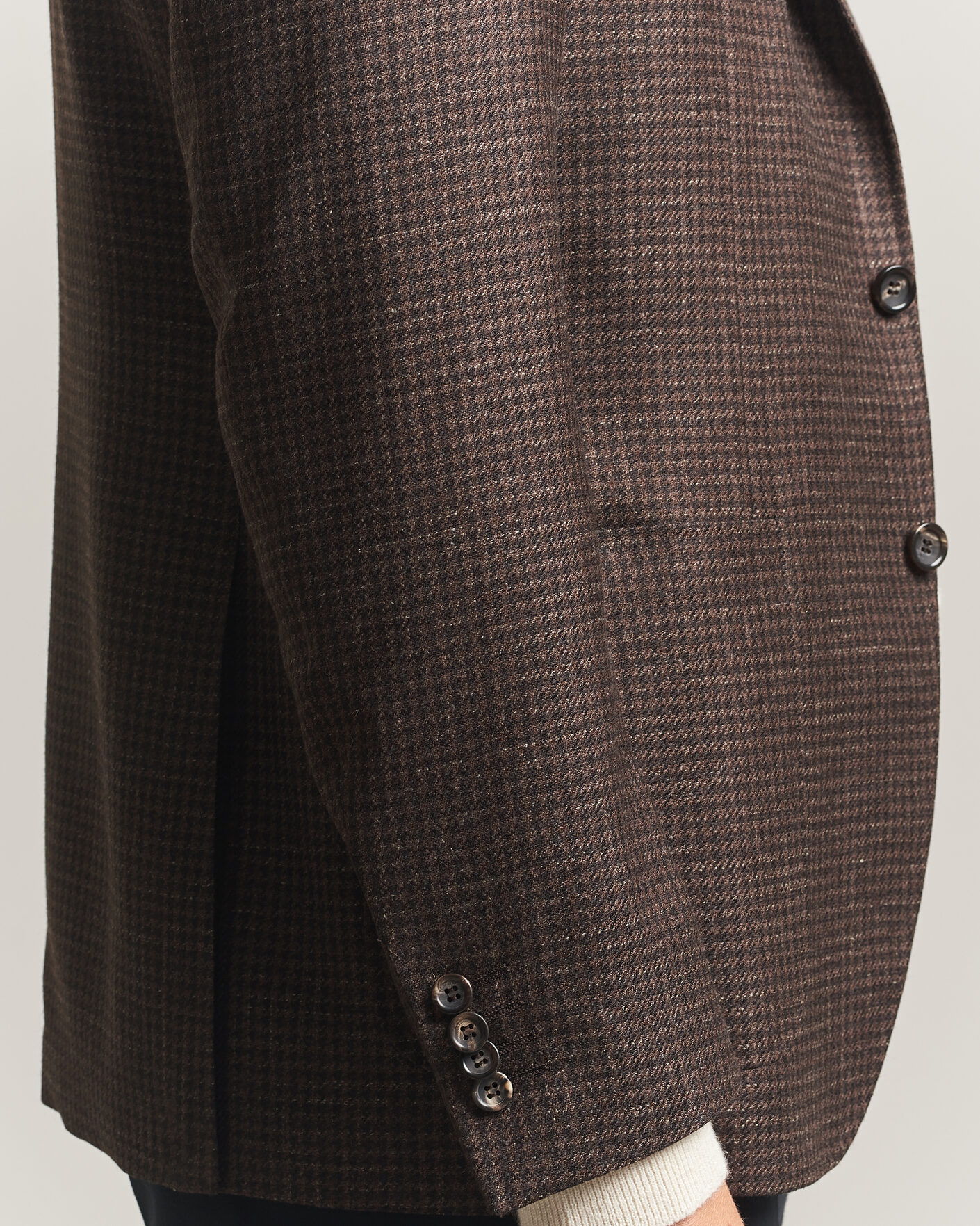 Hombres | Blazers | Canali | Kei Houndstooth Flannel Blazer Dark Brown