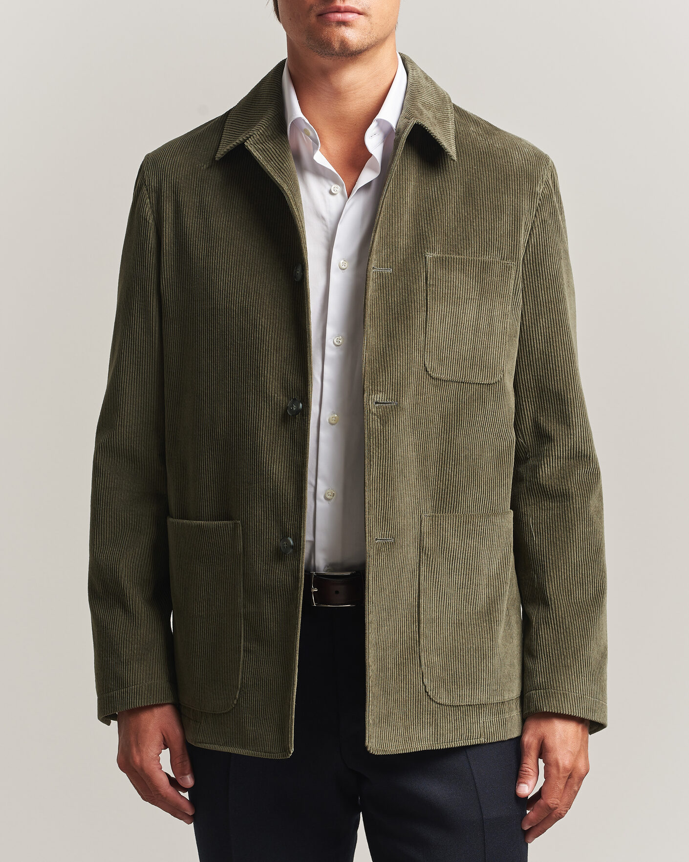 Hombres | Abrigos y chaquetas | Canali | Corduroy Chore Jacket Olive