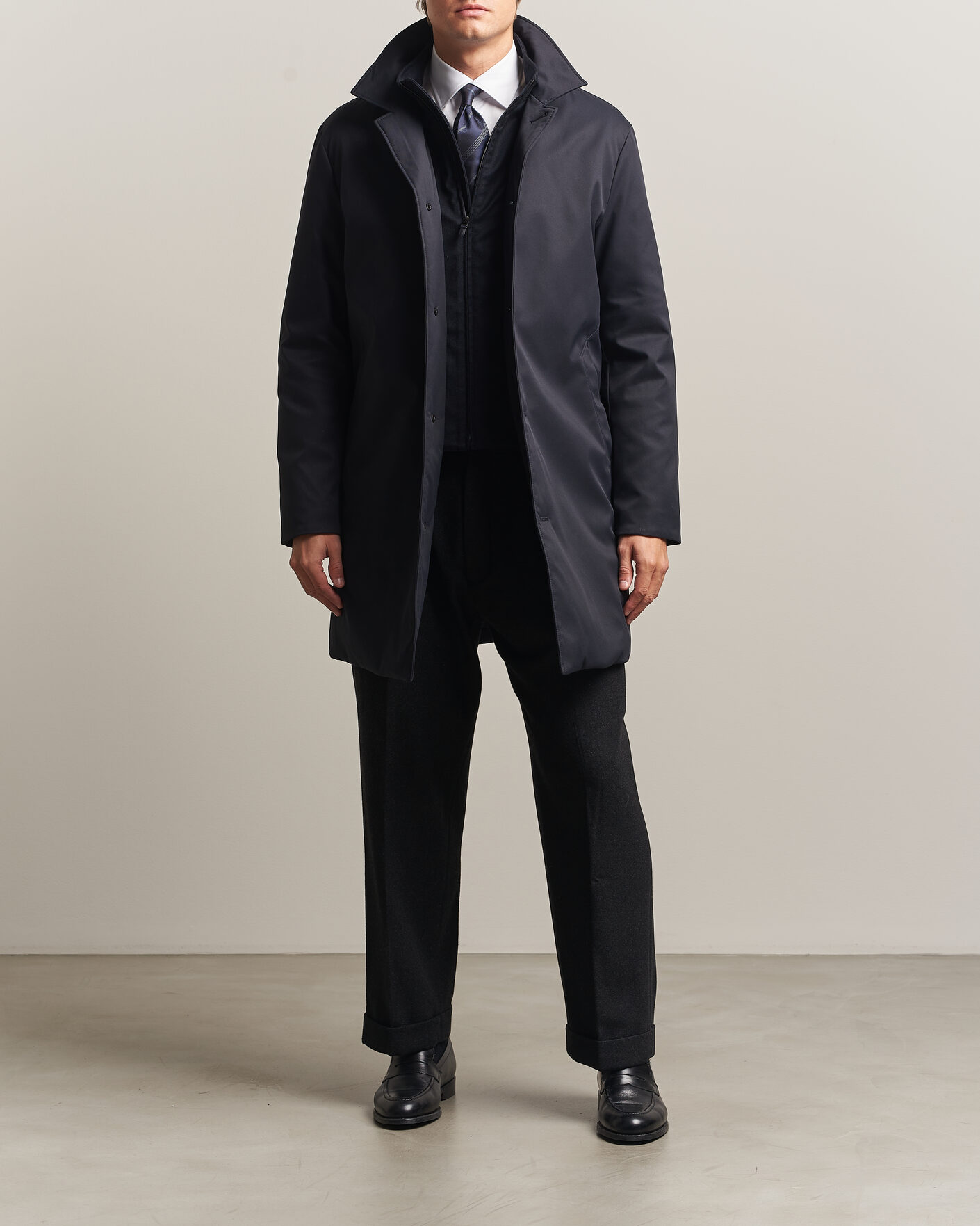 Hombres | Abrigos y chaquetas | Canali | Zip Liner Down Coat Navy