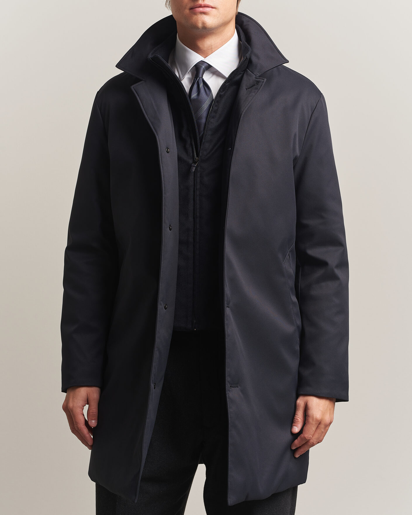Hombres | Abrigos y chaquetas | Canali | Zip Liner Down Coat Navy