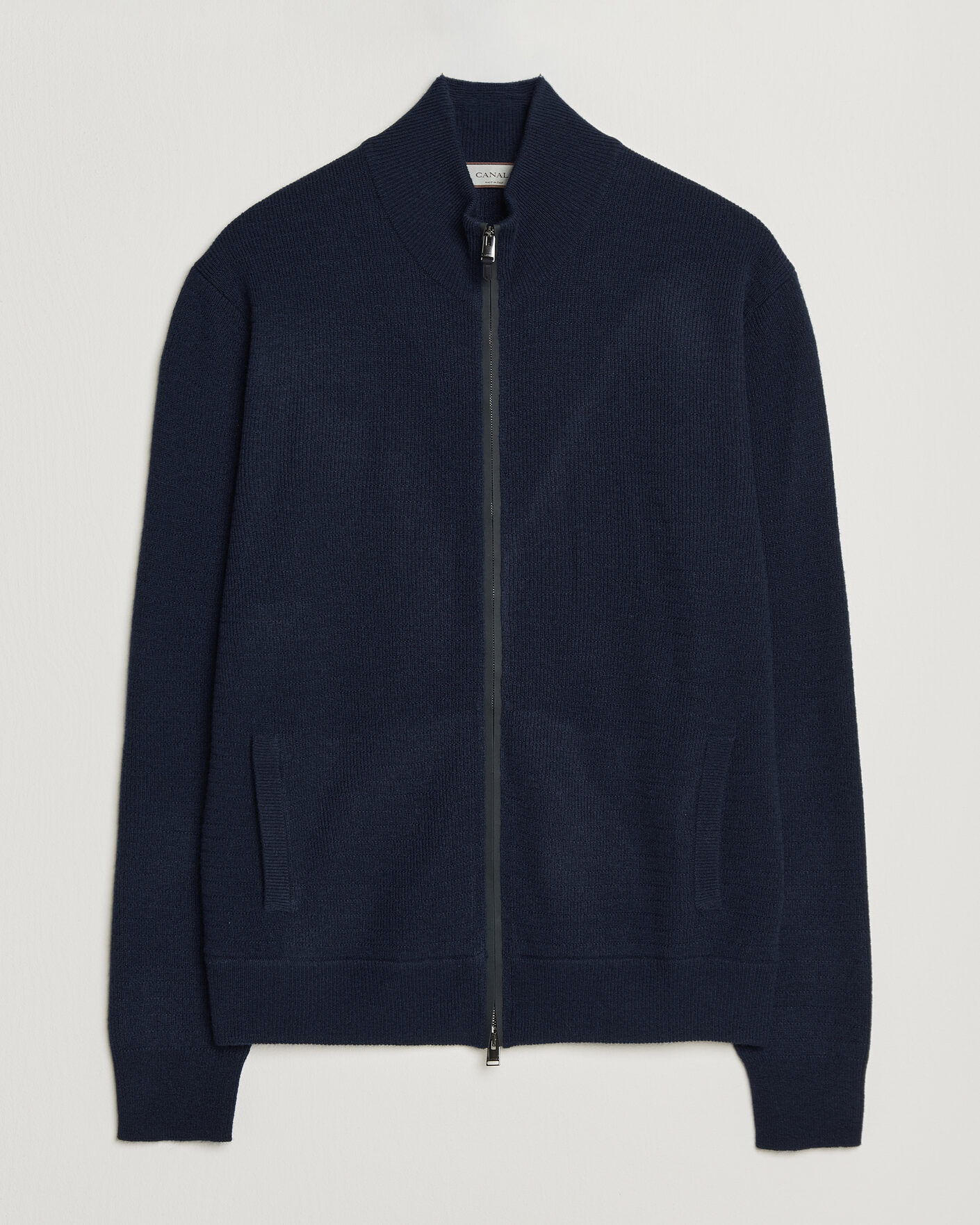 Hombres | Jerséis y prendas de punto | Canali | Wool/Cashmere Full Zip Cardigan Navy