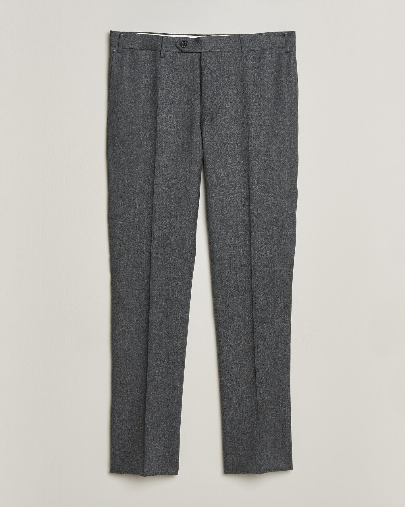 Hombres | Pantalones | Canali | Slim Fit Flannel Trousers Grey Melange