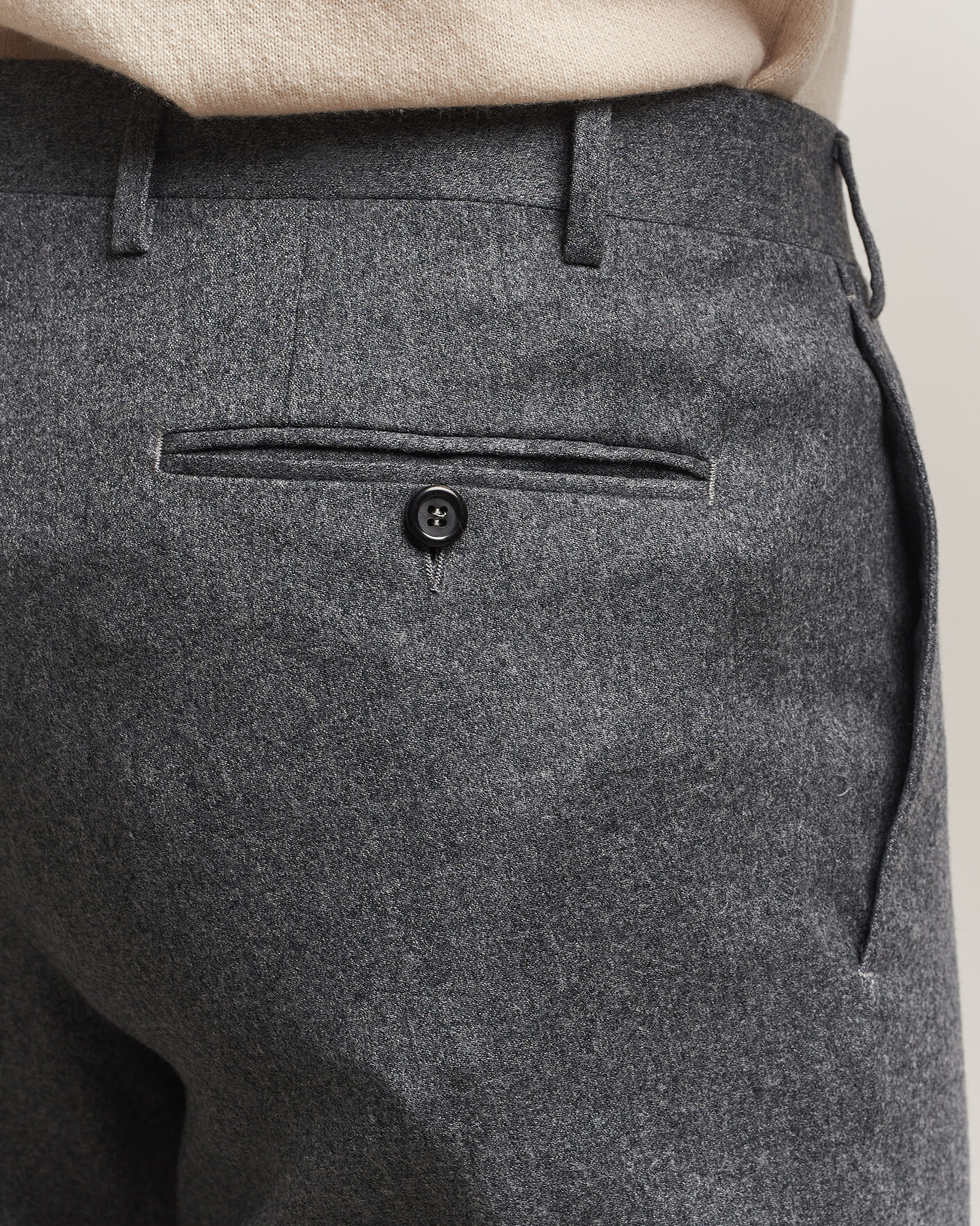 Hombres | Pantalones | Canali | Slim Fit Flannel Trousers Grey Melange