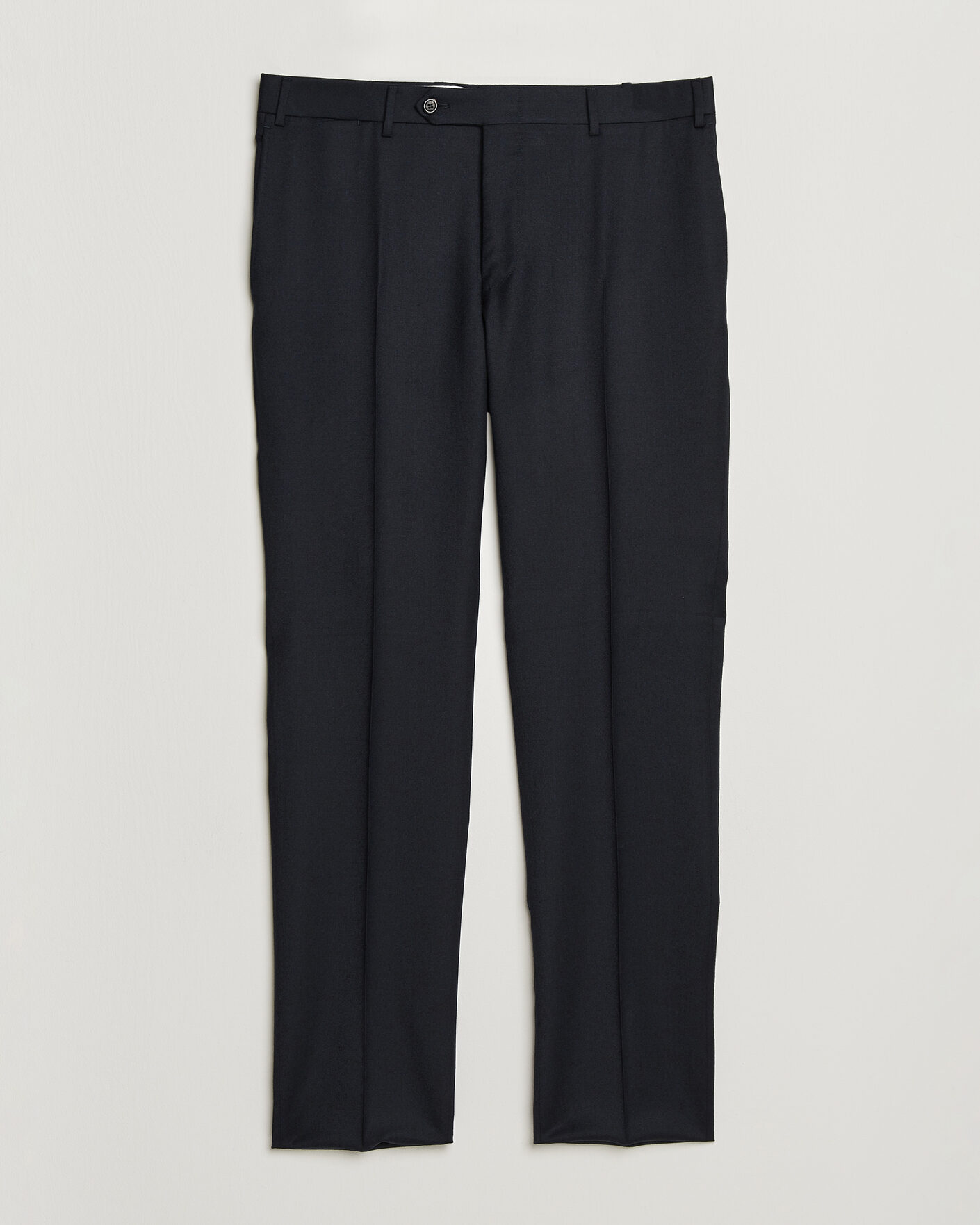 Hombres | Pantalones | Canali | Slim Fit Flannel Trousers Navy