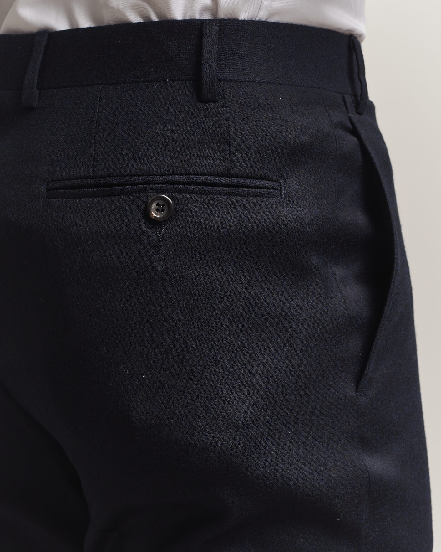 Hombres | Pantalones | Canali | Slim Fit Flannel Trousers Navy