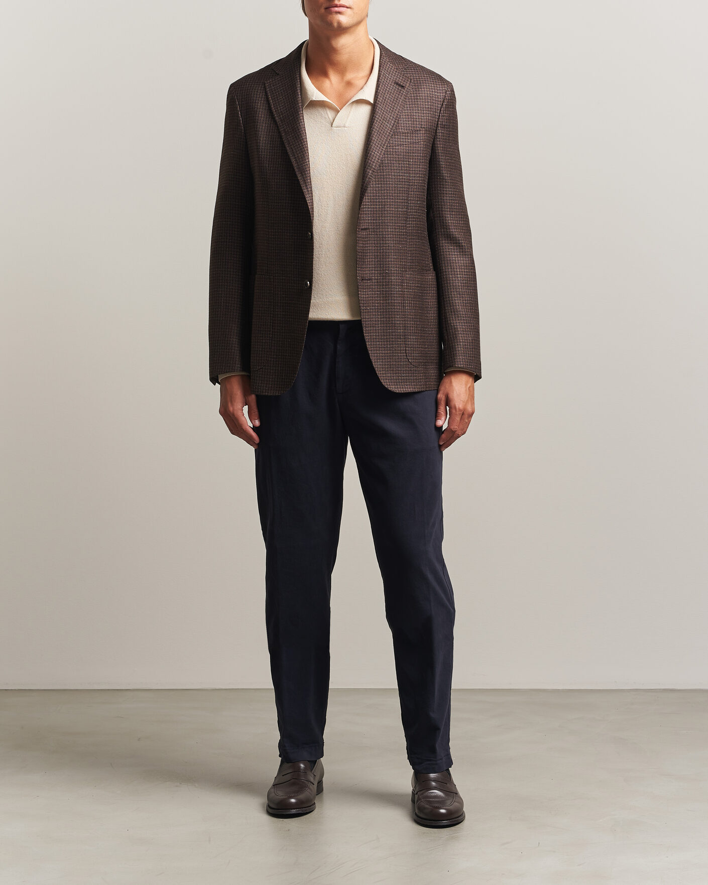 Hombres | Pantalones | Canali | Cotton/Cashmere Chinos Navy