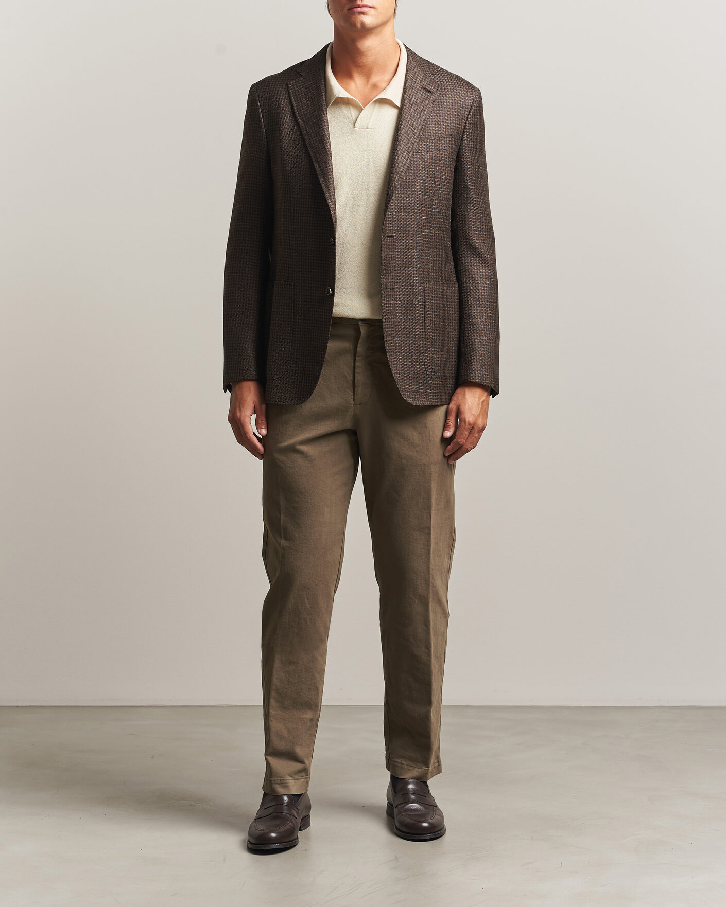 Hombres | Pantalones | Canali | Cotton/Cashmere Chinos Taupe