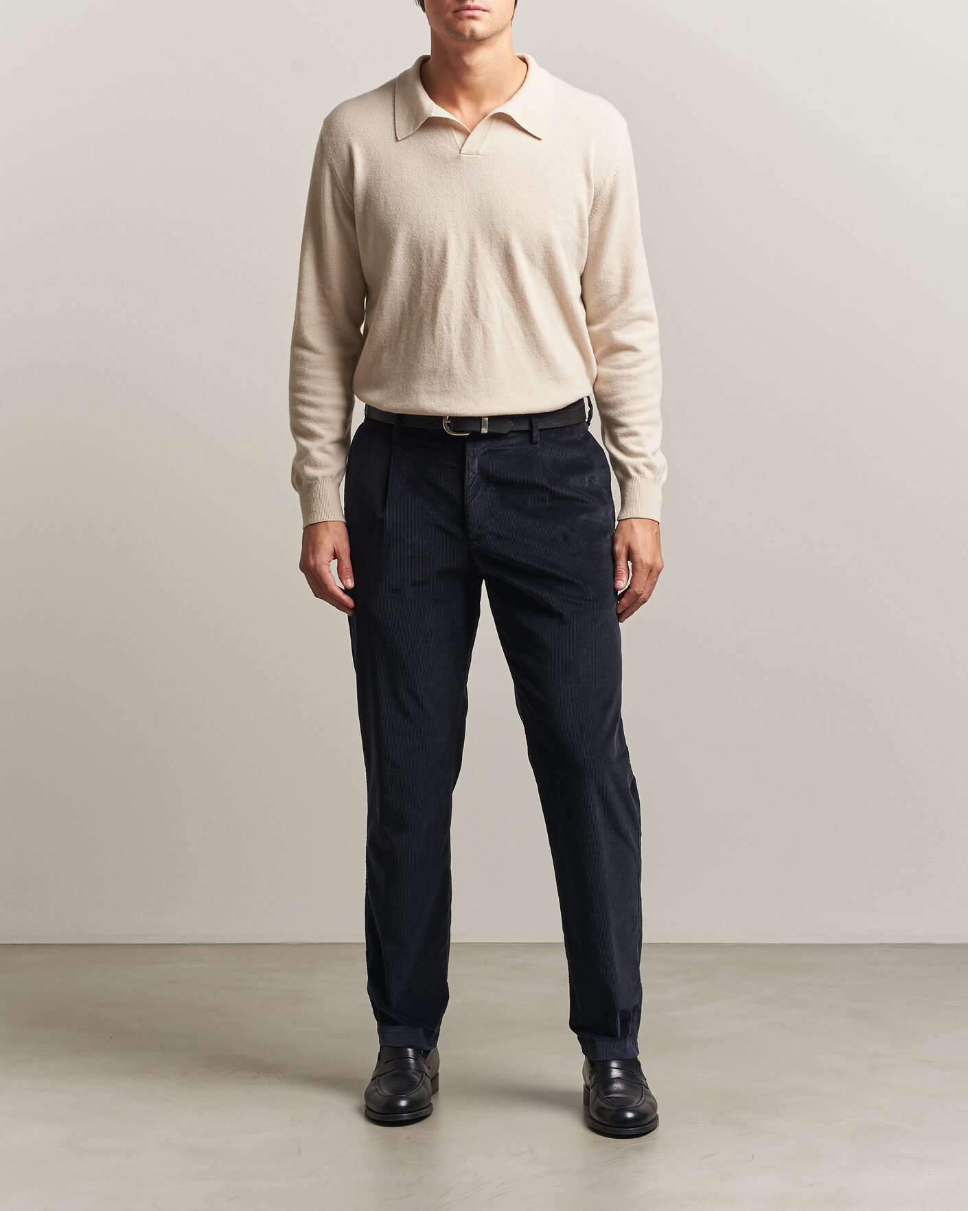 Hombres | Pantalones | Canali | Comfort Corduroy Pants Navy