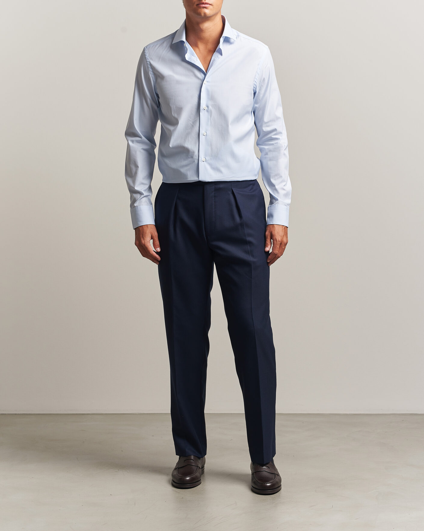 Hombres | Camisas | Canali | Slim Fit Dress Shirt Light Blue Check