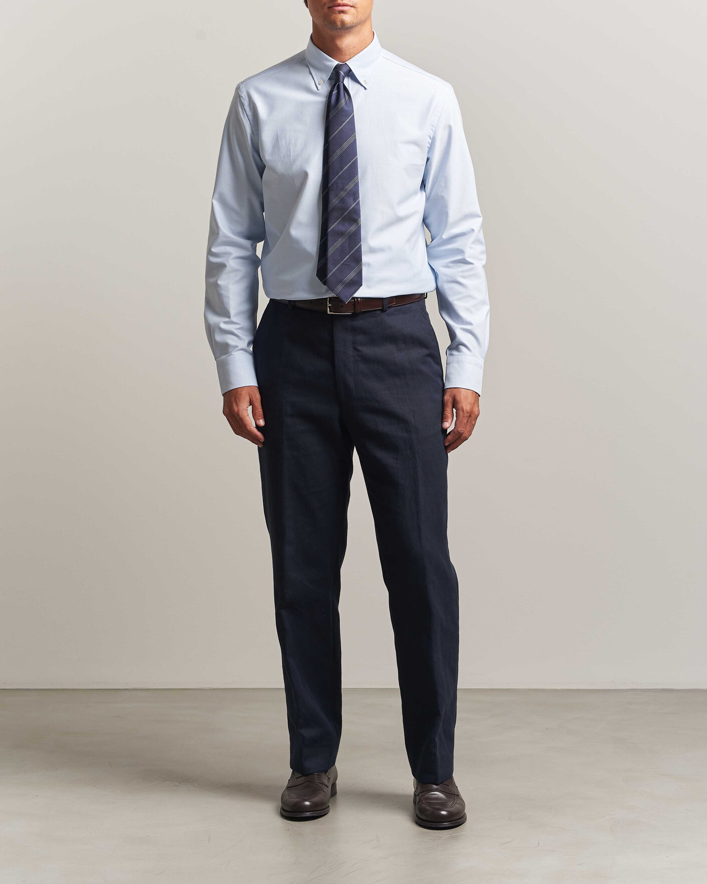 Hombres | Camisas | Canali | Oxford Button Down Shirt Light Blue