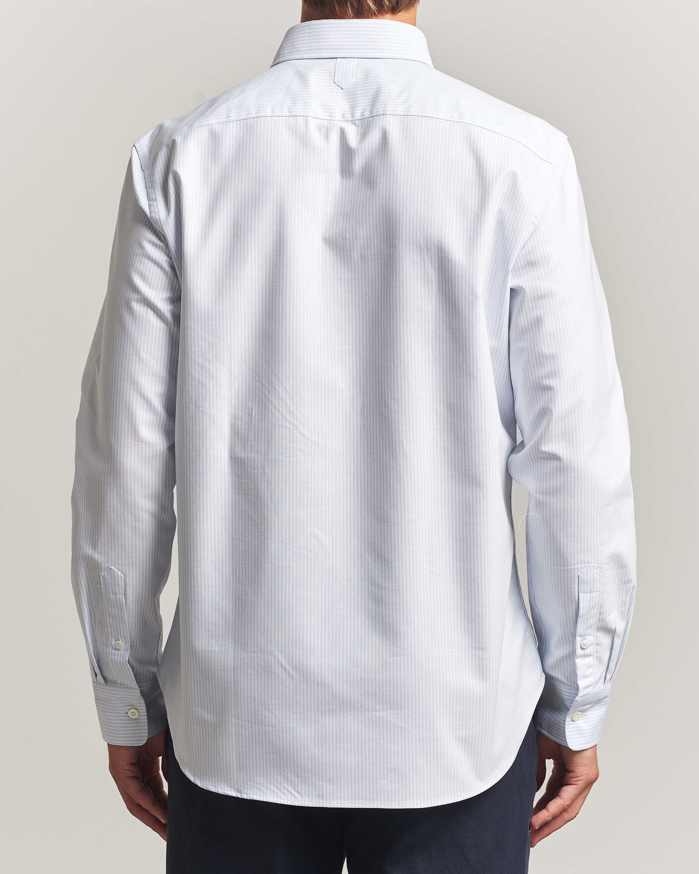 Hombres | Camisas | Canali | Oxford Button Down Shirt Light Blue Stripe