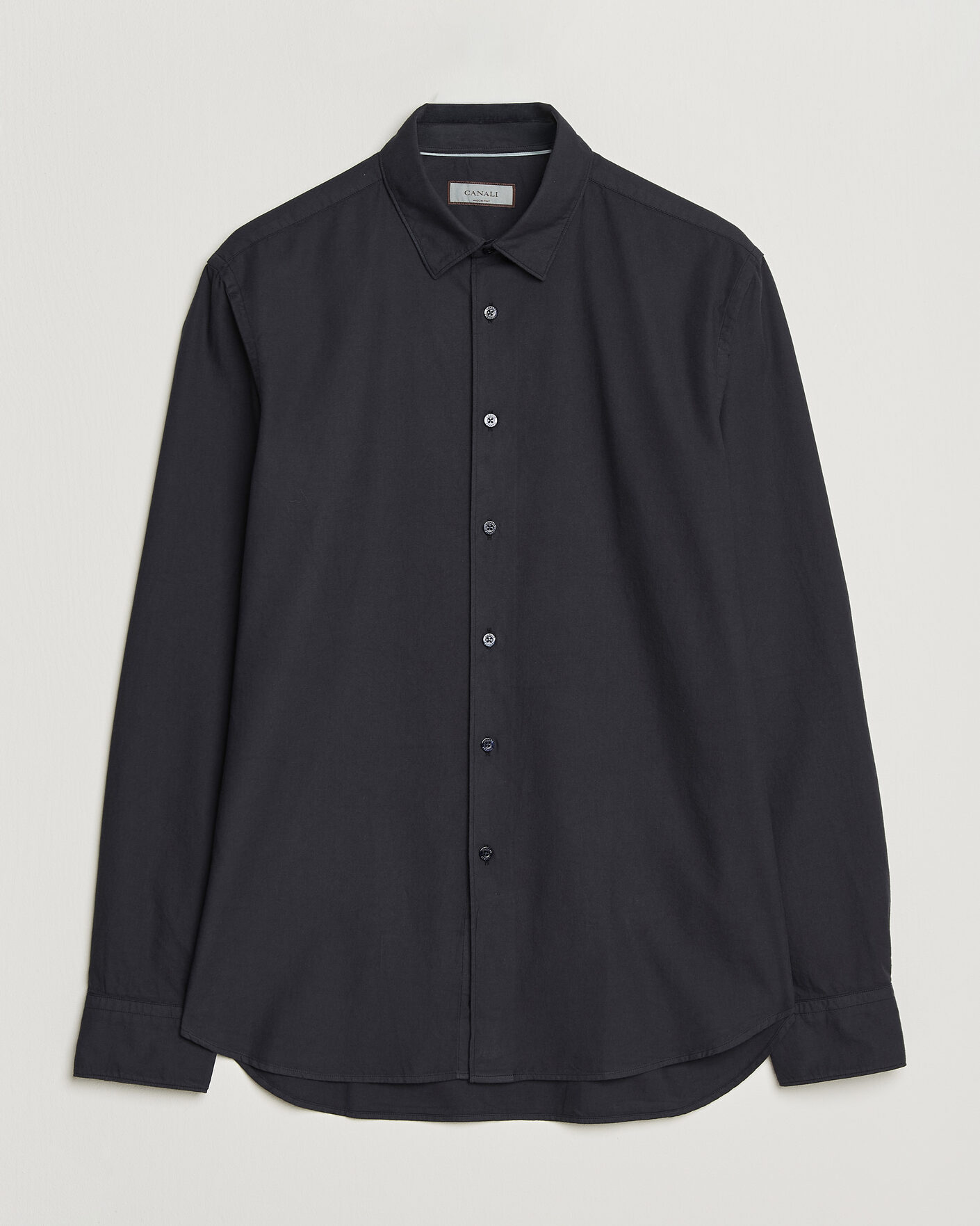 Hombres | Camisas | Canali | Garment Dyed Cotton Shirt Navy