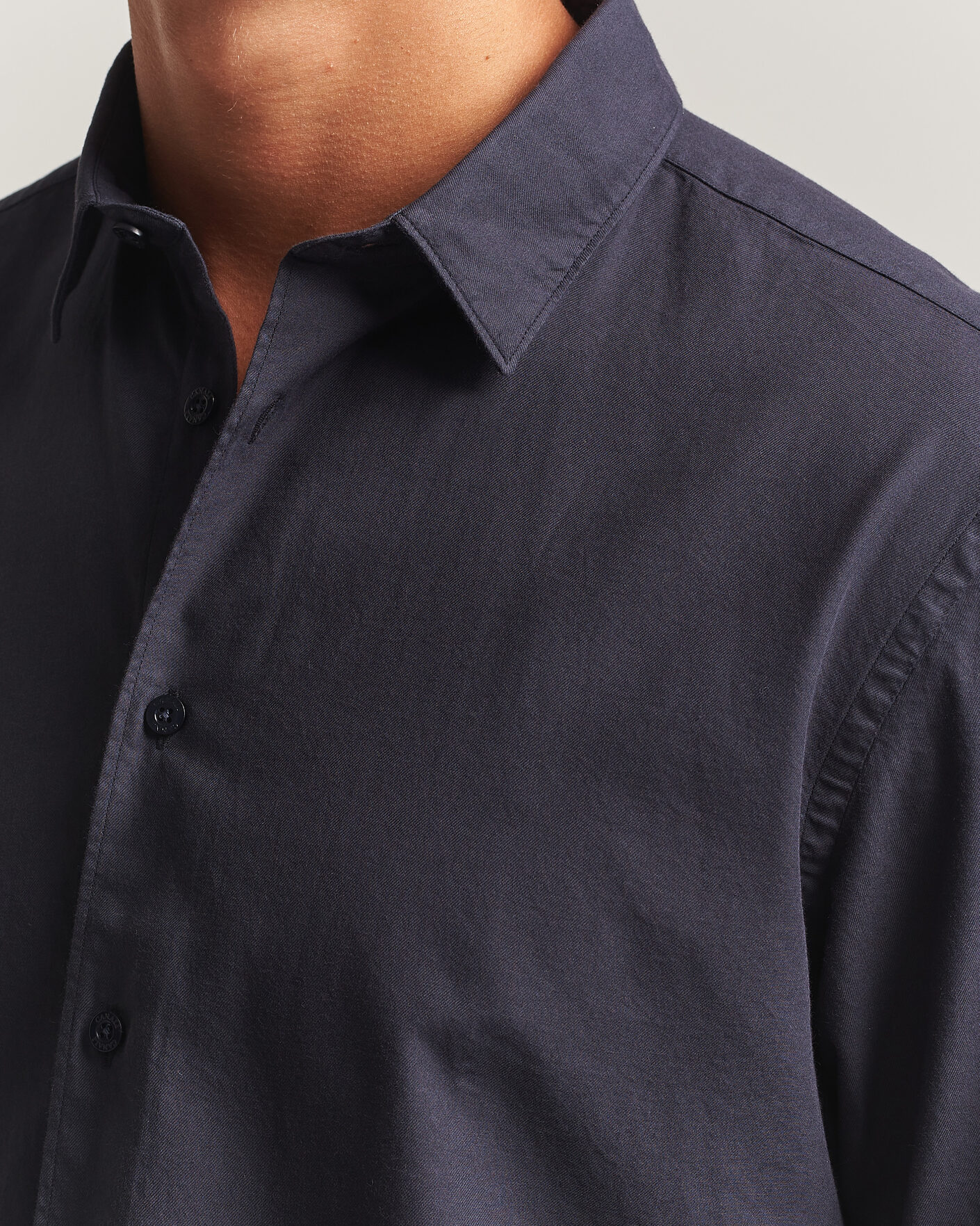 Hombres | Camisas | Canali | Garment Dyed Cotton Shirt Navy
