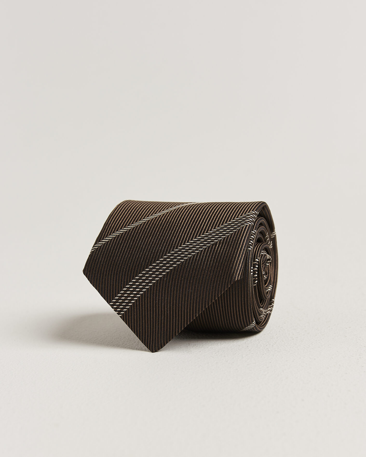 Hombres | Corbatas | Canali | Regimental Stripe Silk Tie Brown