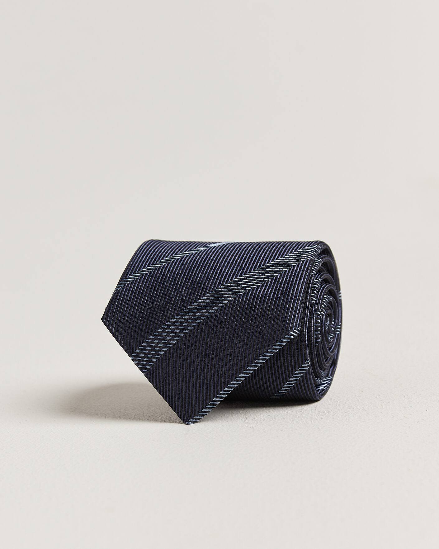 Hombres | Corbatas | Canali | Regimental Stripe Silk Tie Navy