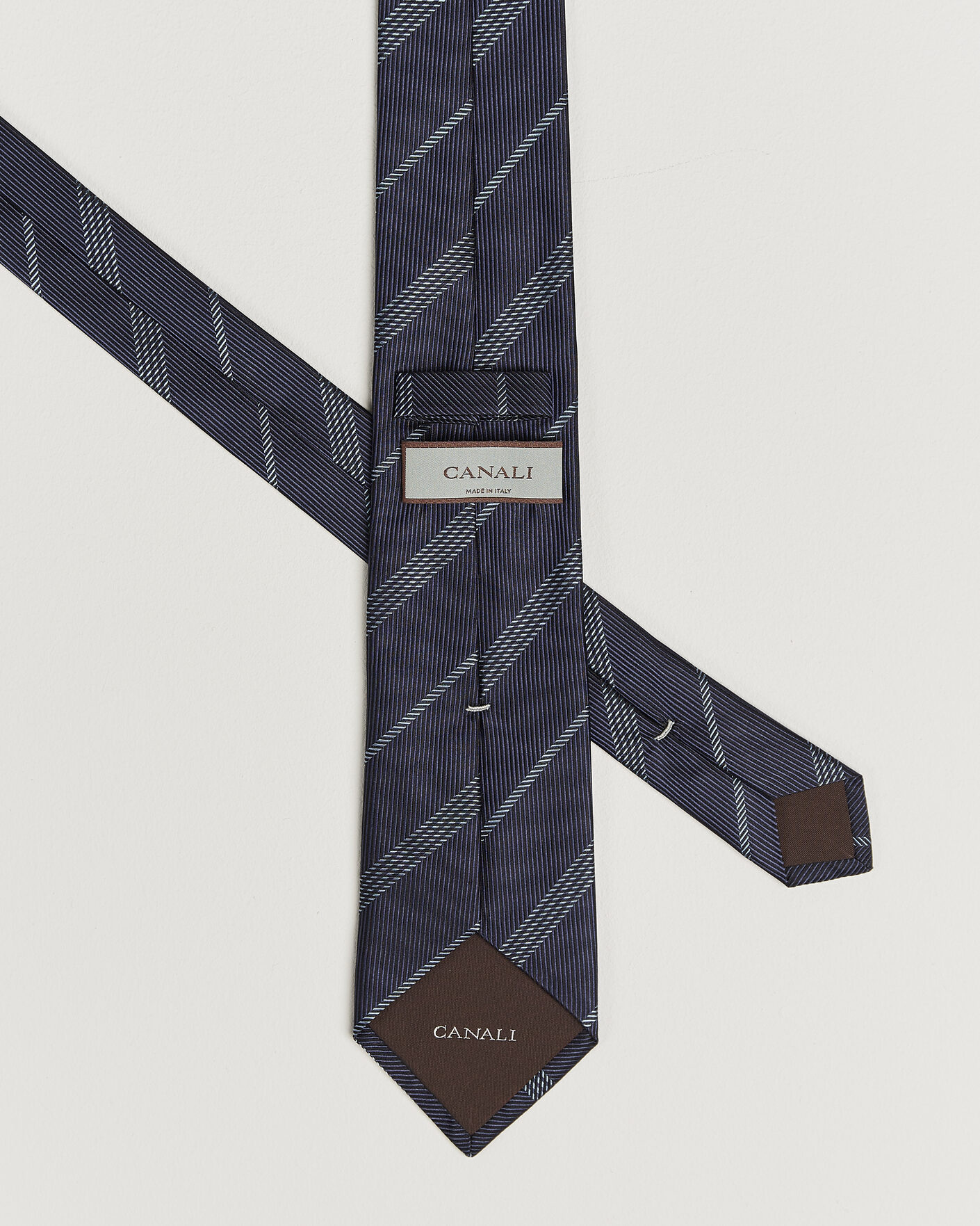 Hombres | Corbatas | Canali | Regimental Stripe Silk Tie Navy
