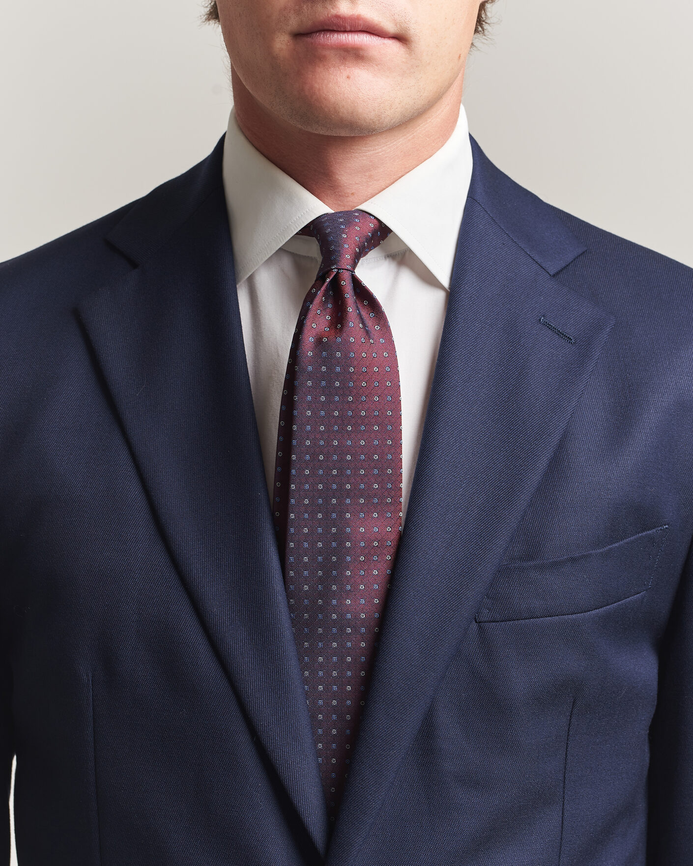 Hombres | Corbatas | Canali | Jacquard Silk Tie Burgundy
