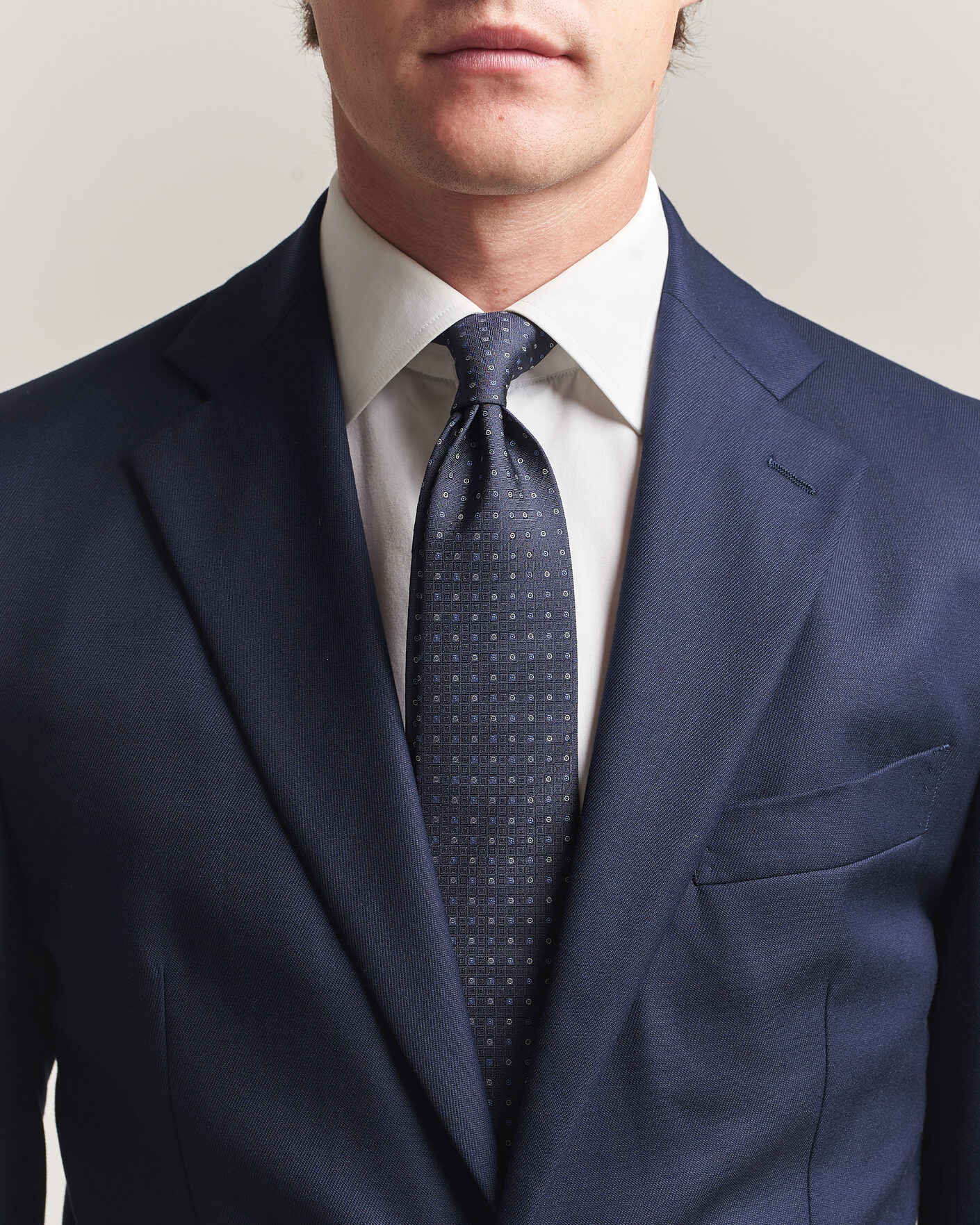 Hombres | Corbatas | Canali | Jacquard Silk Tie Navy