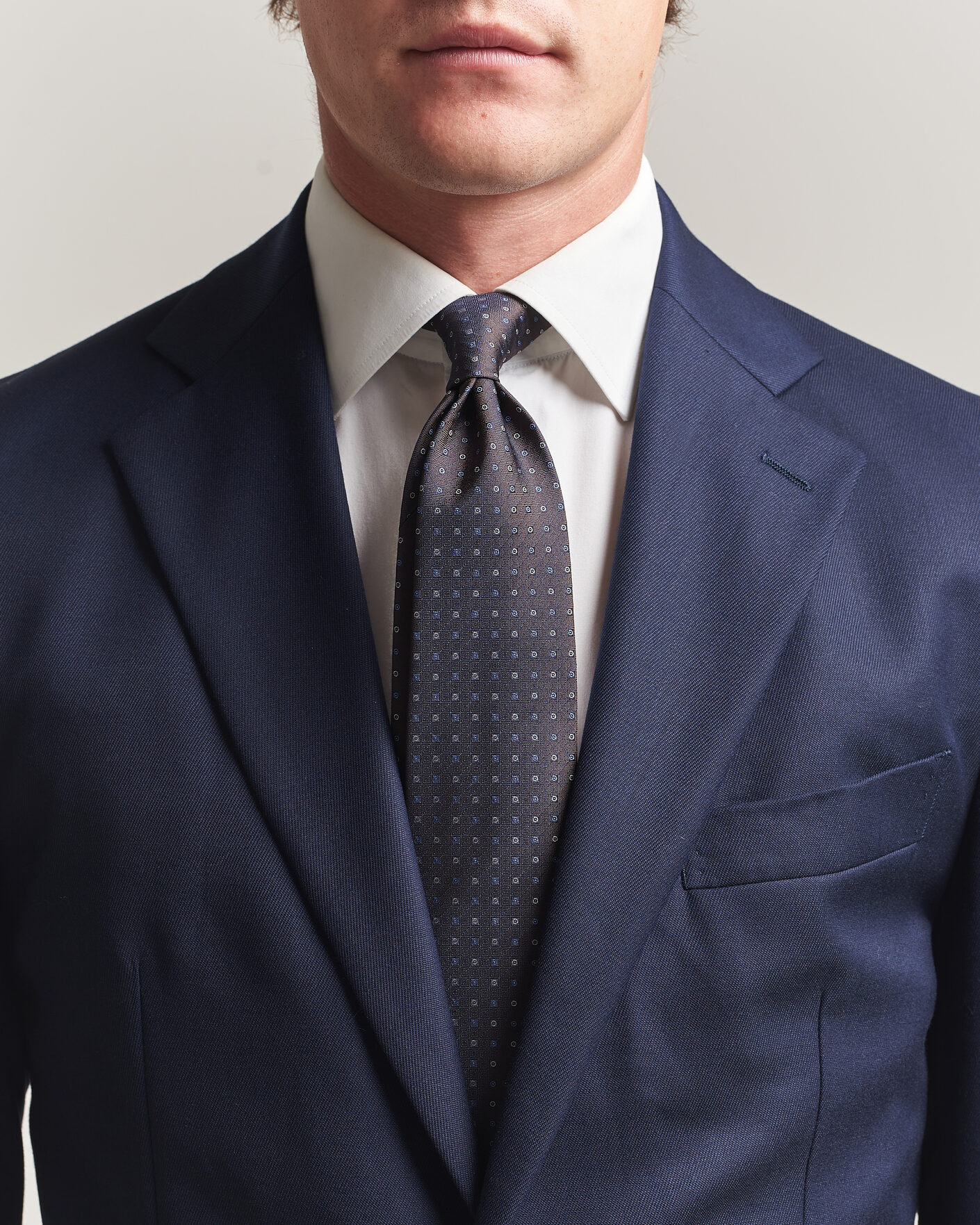 Hombres | Corbatas | Canali | Jacquard Silk Tie Dark Brown