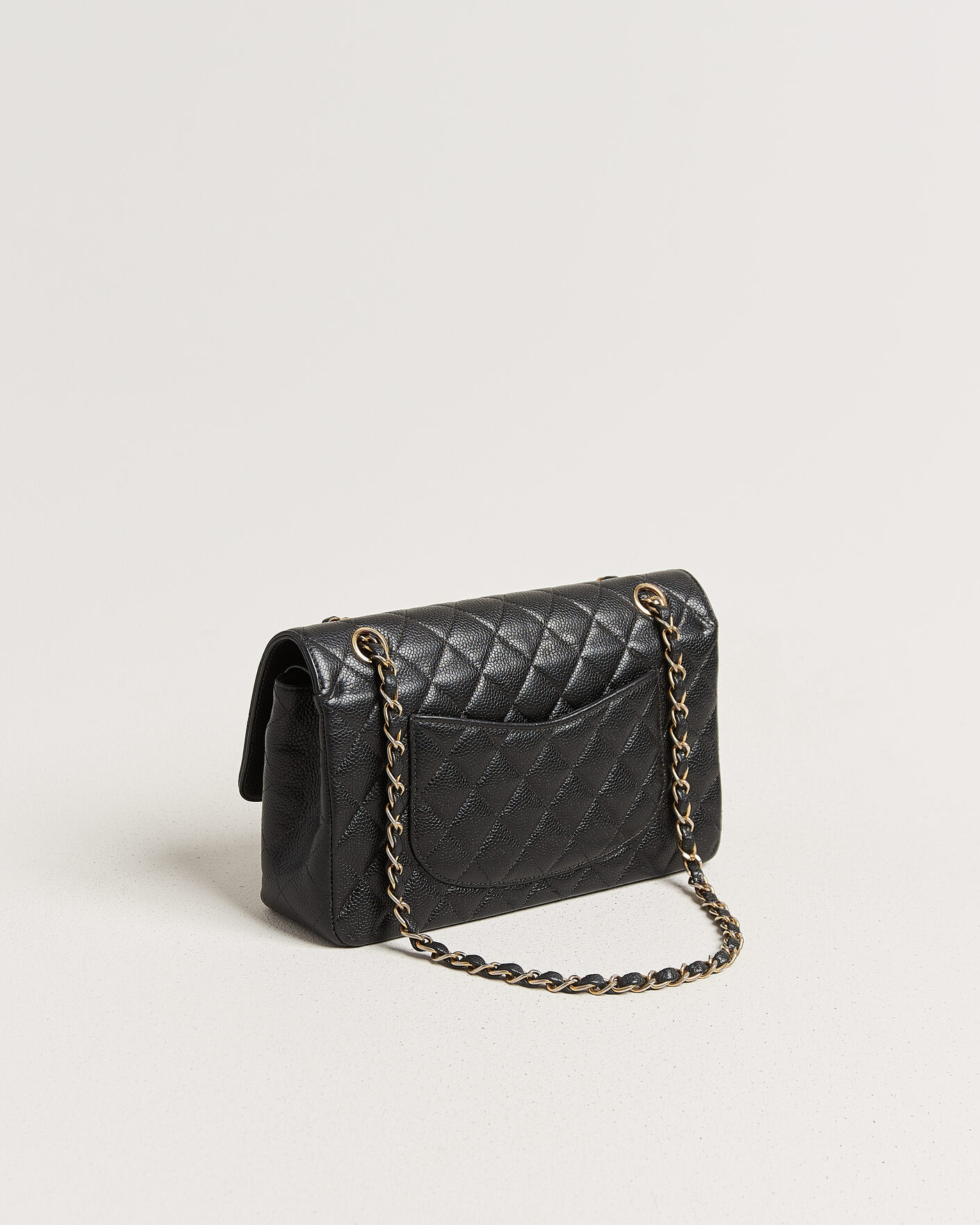 Hombres | Pre-Owned & Vintage Bags | Chanel Pre-Owned | Classic Medium Double Flap Bag Caviar Leather Black