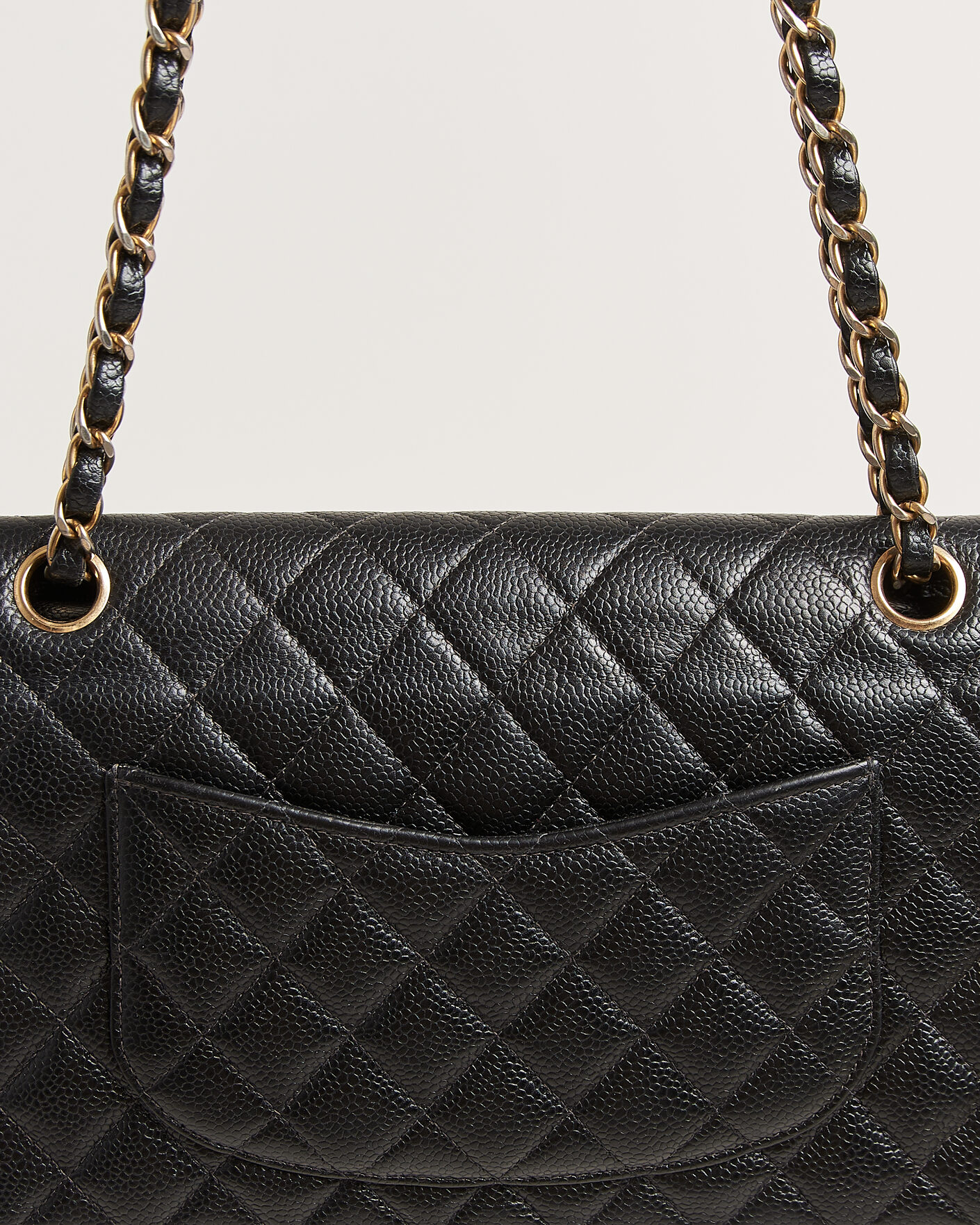 Hombres | Chanel Pre-Owned Classic Medium Double Flap Bag Caviar Leather Black | Chanel Pre-Owned | Classic Medium Double Flap Bag Caviar Leather Black