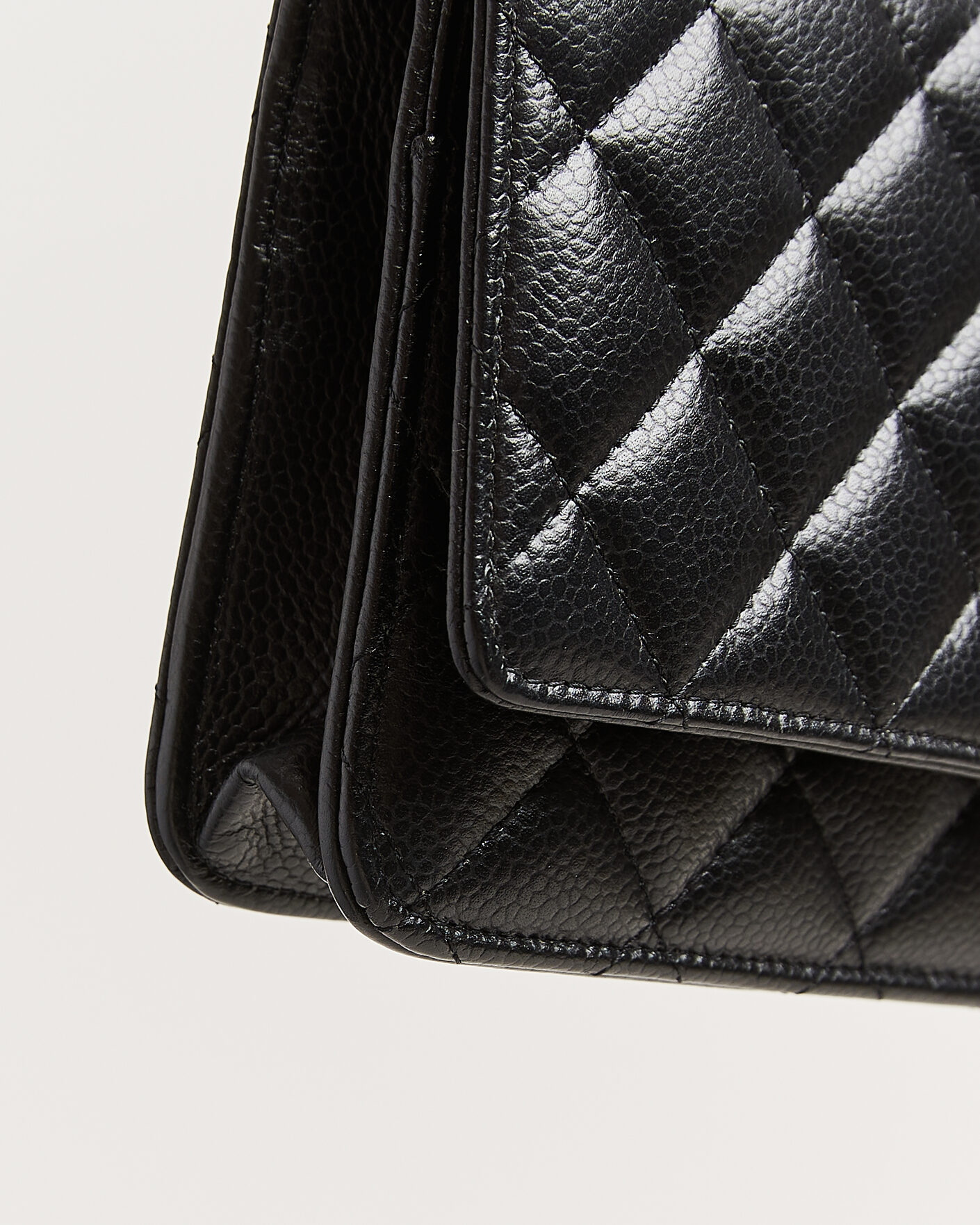 Hombres | Pre-Owned & Vintage Bags | Chanel Pre-Owned | Wallet On Chain Caviar Leather Black