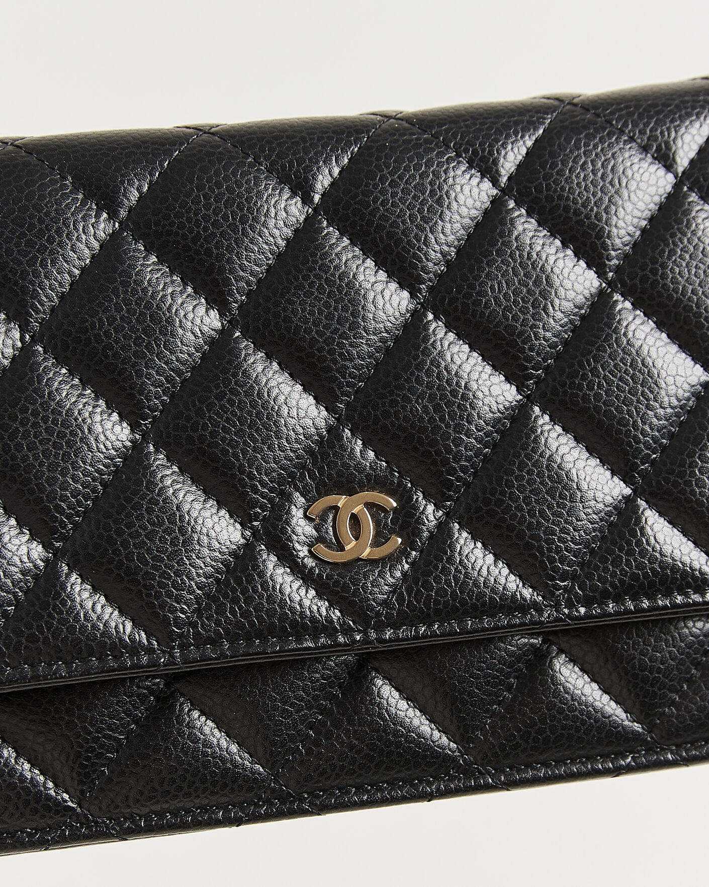 Hombres | Pre-Owned & Vintage Bags | Chanel Pre-Owned | Wallet On Chain Caviar Leather Black