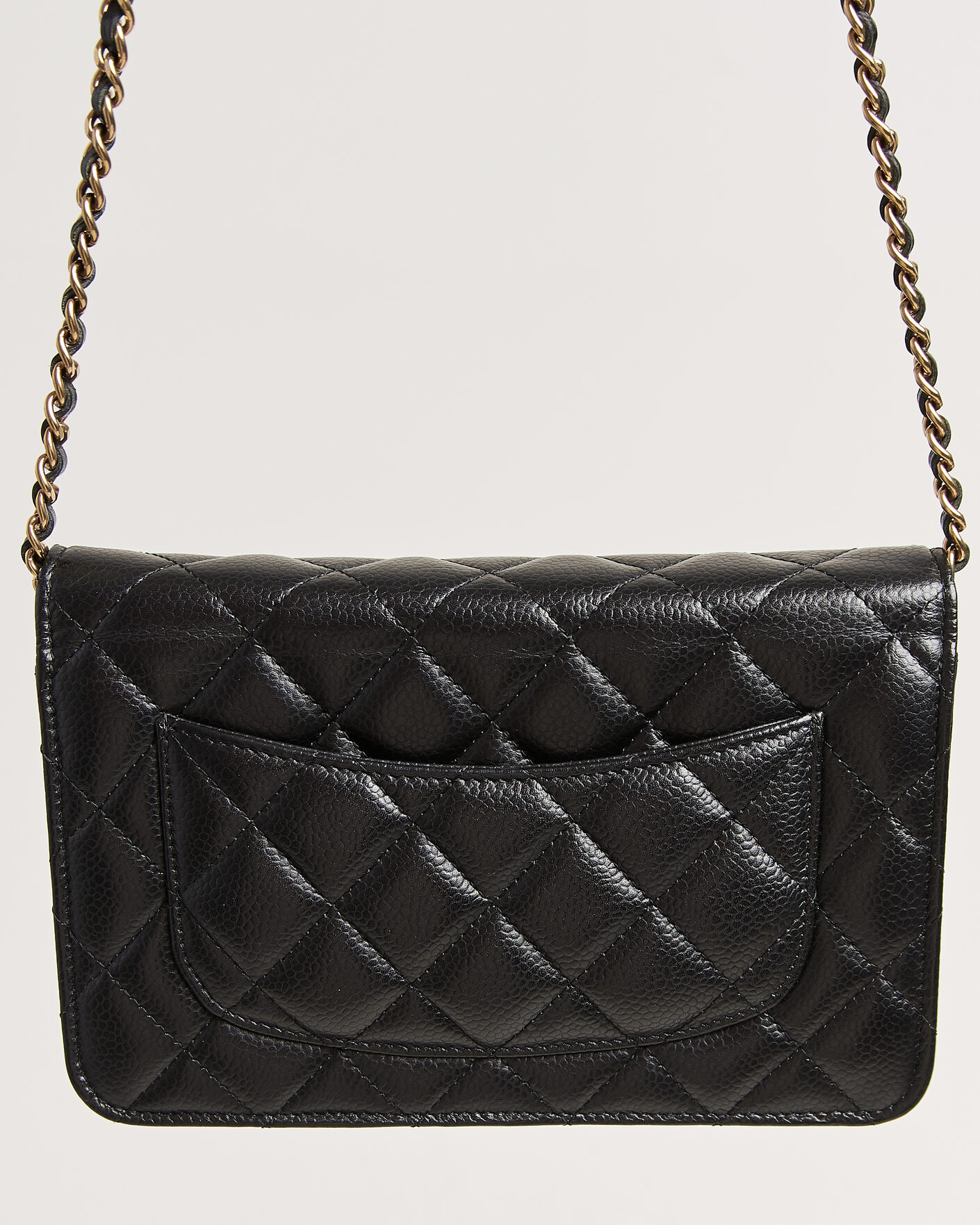 Hombres | Pre-Owned & Vintage Bags | Chanel Pre-Owned | Wallet On Chain Caviar Leather Black