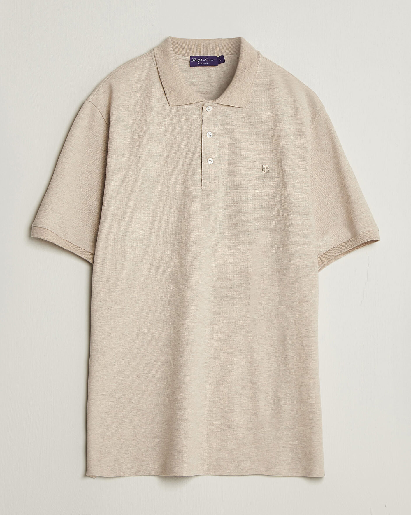 Hombres | Polos | Ralph Lauren Purple Label | Short Sleeve Mercerized Cotton Polo Beige Melange