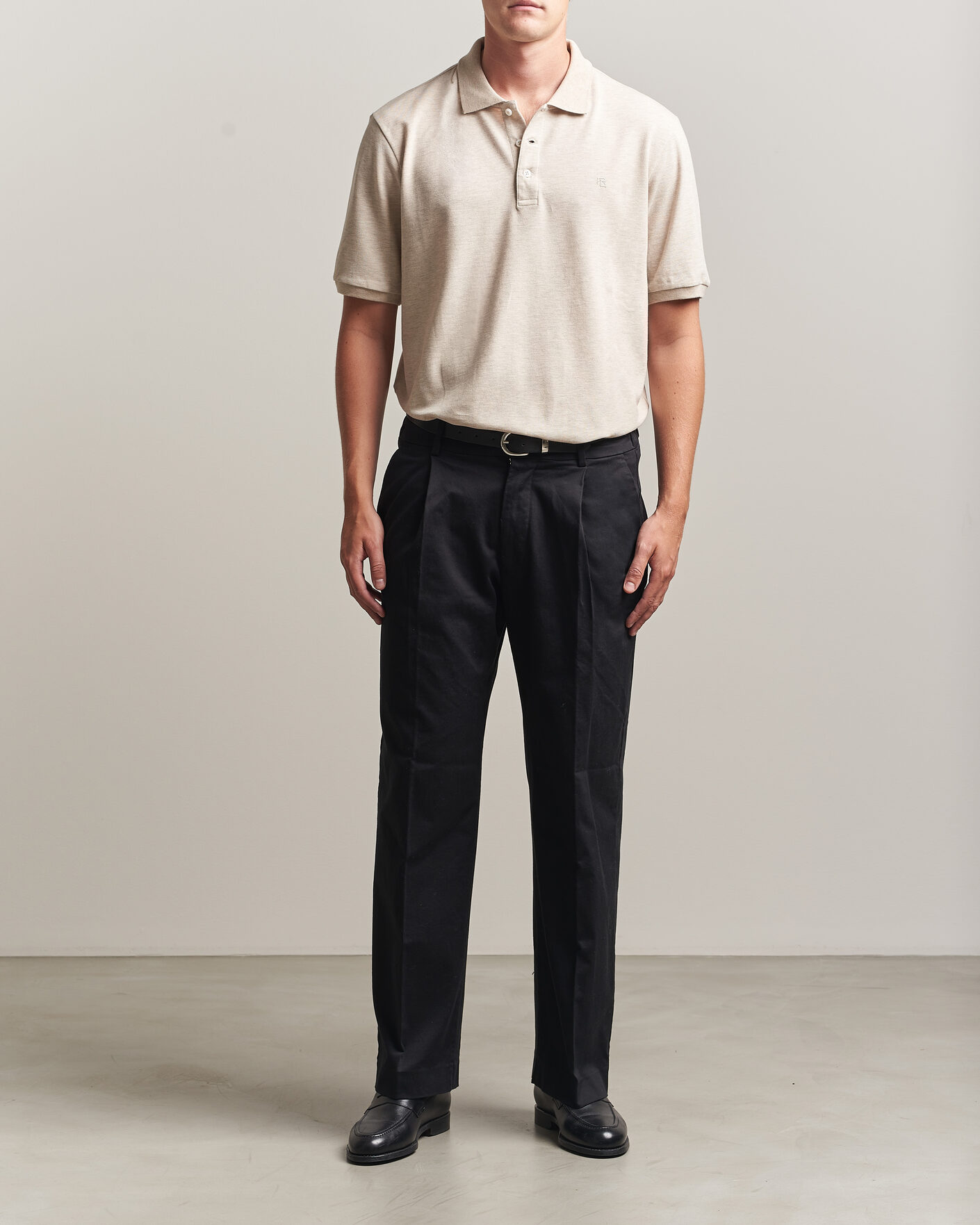 Hombres | Polos | Ralph Lauren Purple Label | Short Sleeve Mercerized Cotton Polo Beige Melange