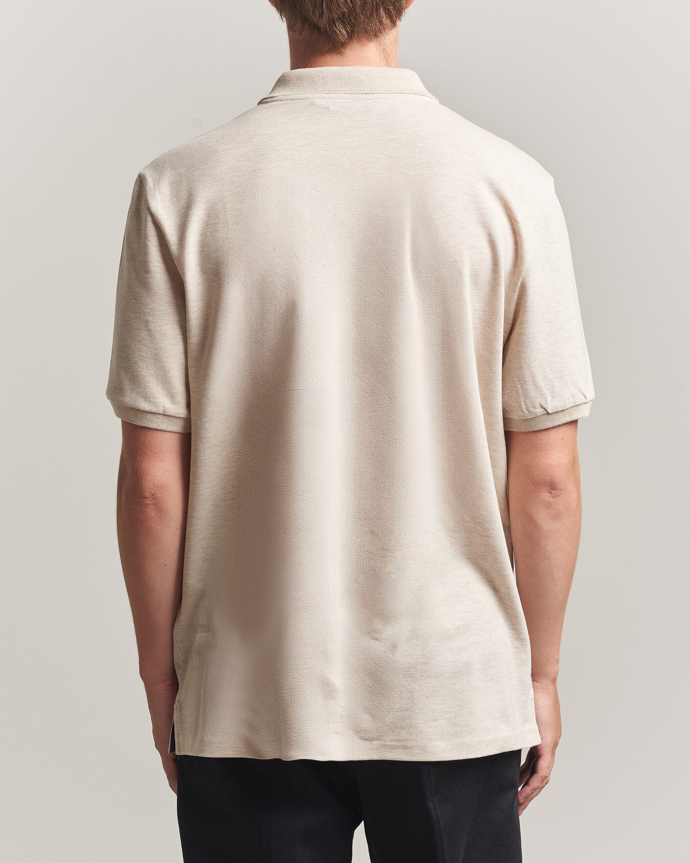 Hombres | Polos | Ralph Lauren Purple Label | Short Sleeve Mercerized Cotton Polo Beige Melange