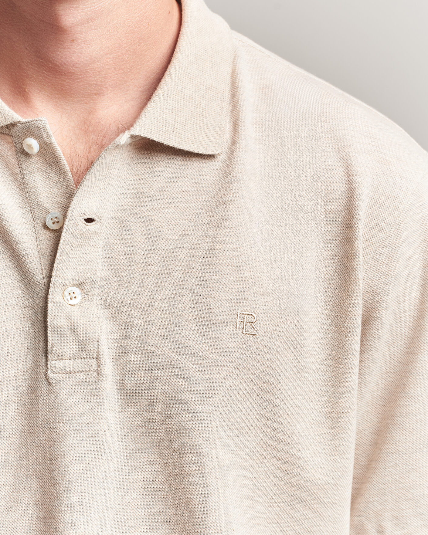 Hombres | Polos | Ralph Lauren Purple Label | Short Sleeve Mercerized Cotton Polo Beige Melange