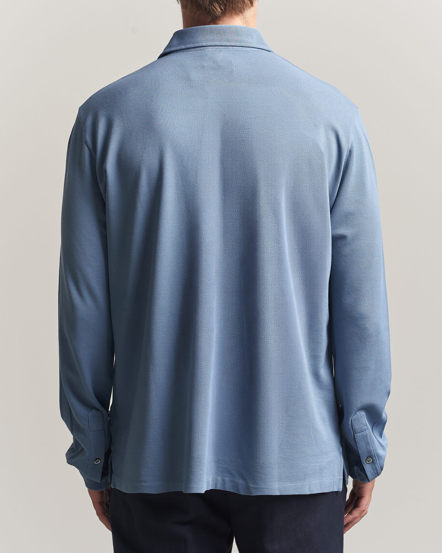 Hombres | Polos | Ralph Lauren Purple Label | Long Sleeve Washed Polo Blue Horizon