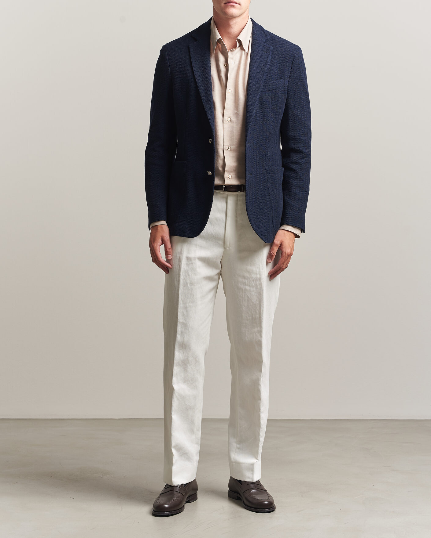 Hombres | Blazers | Ralph Lauren Purple Label | Cashmere/Silk Herringbone Blazer Navy
