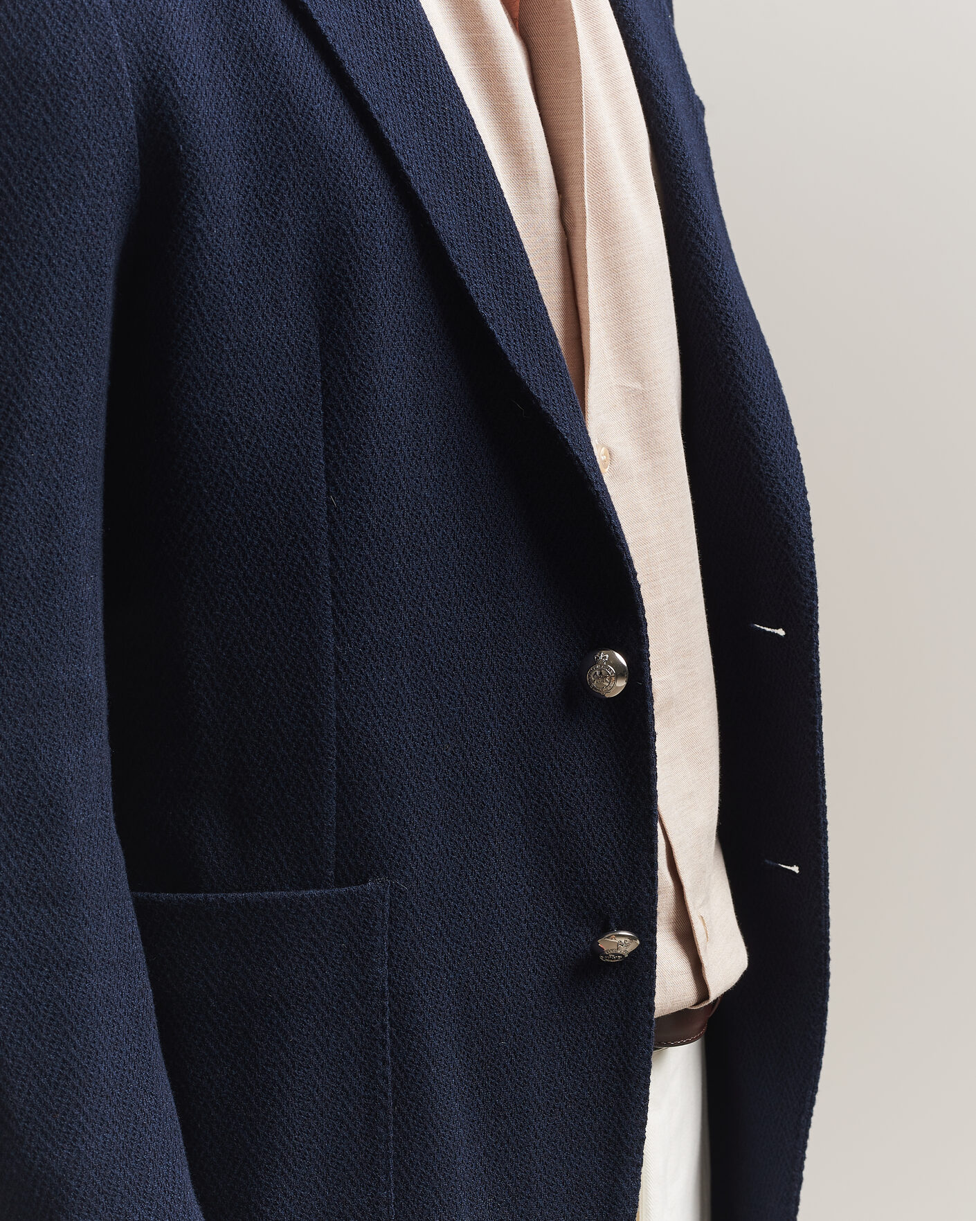 Hombres | Blazers | Ralph Lauren Purple Label | Cashmere/Silk Herringbone Blazer Navy