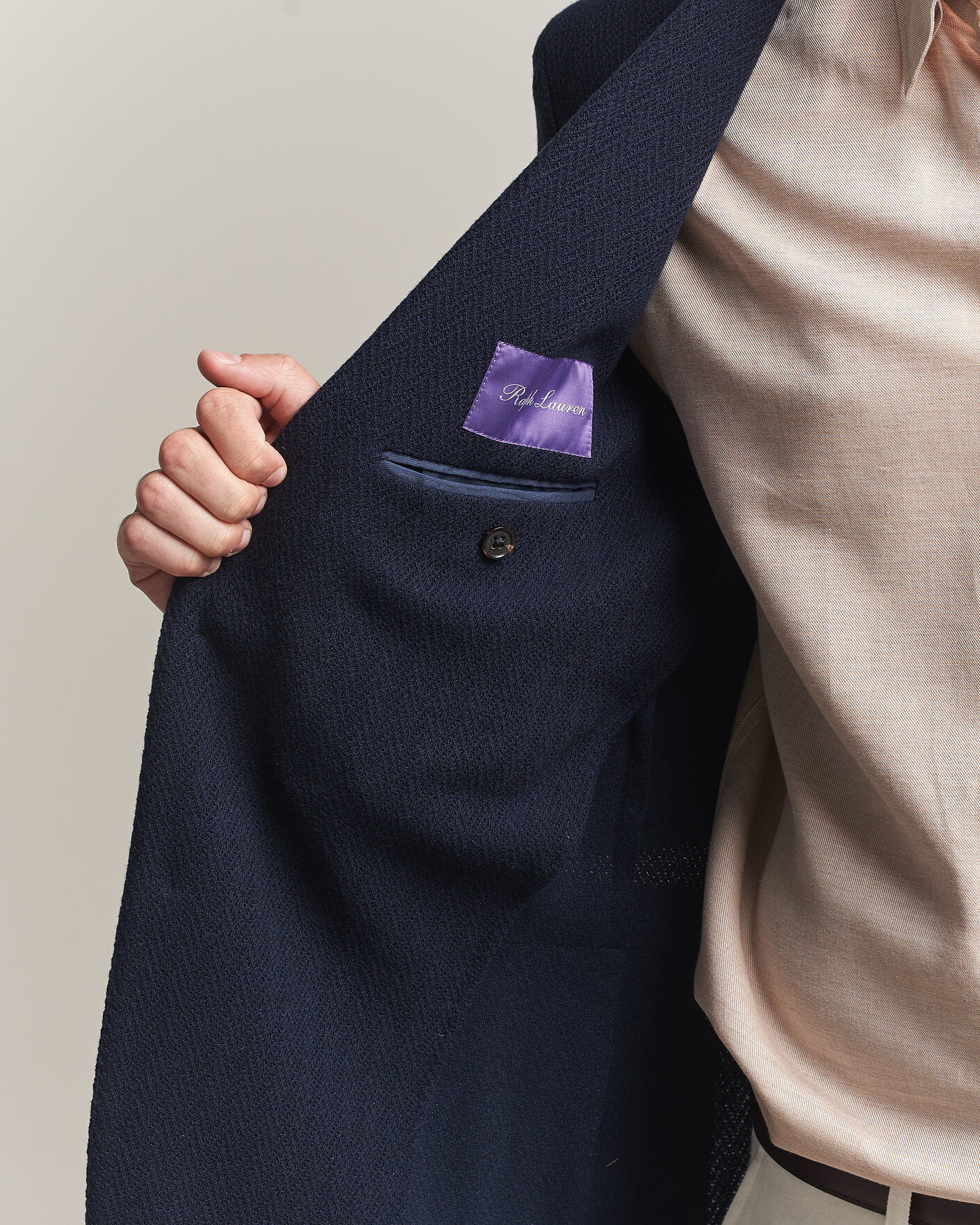 Hombres | Blazers | Ralph Lauren Purple Label | Cashmere/Silk Herringbone Blazer Navy